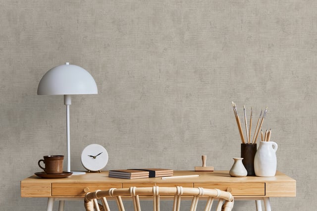 Papier peint intissé Nomade uni trait taupe