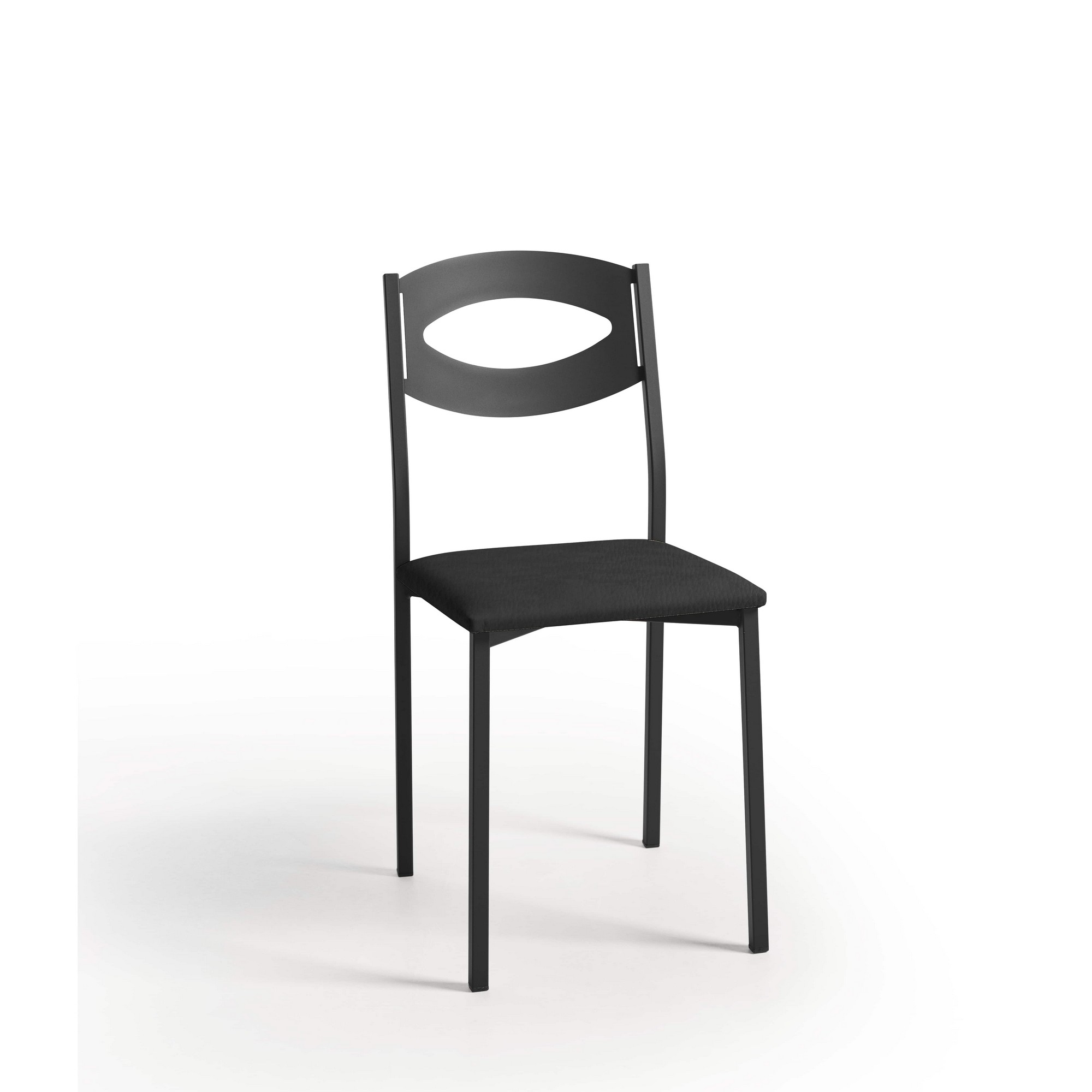 Silla de cocina oca de metal negra 38x89x40cm