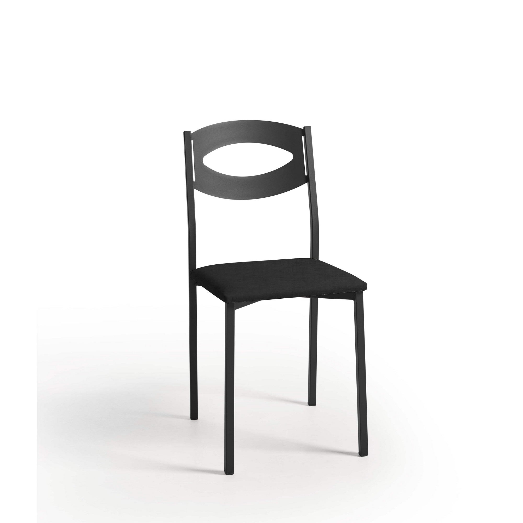 Silla de cocina oca de metal negra 38x89x40cm