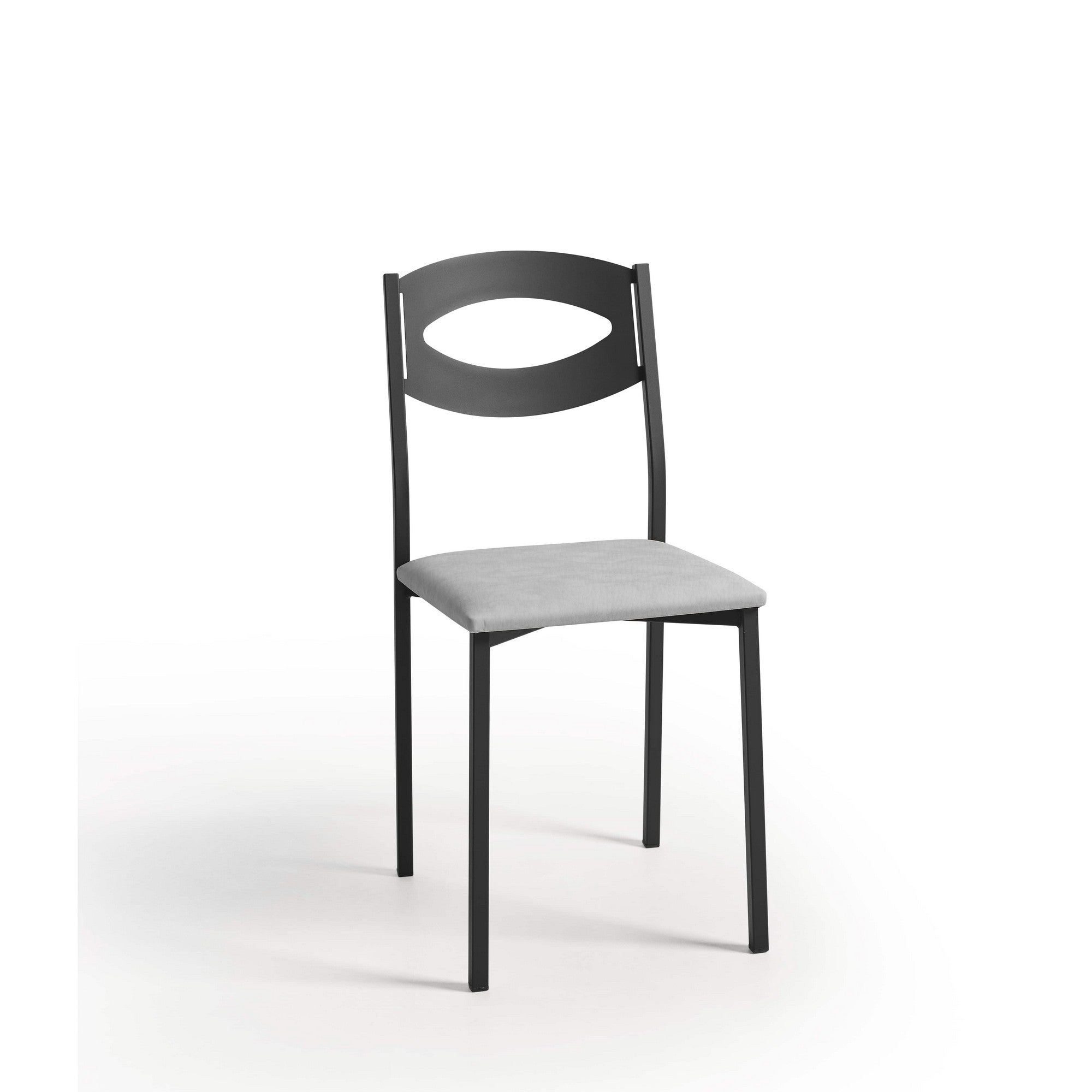 Silla de cocina oca de metal negra, gris 38x89x40cm