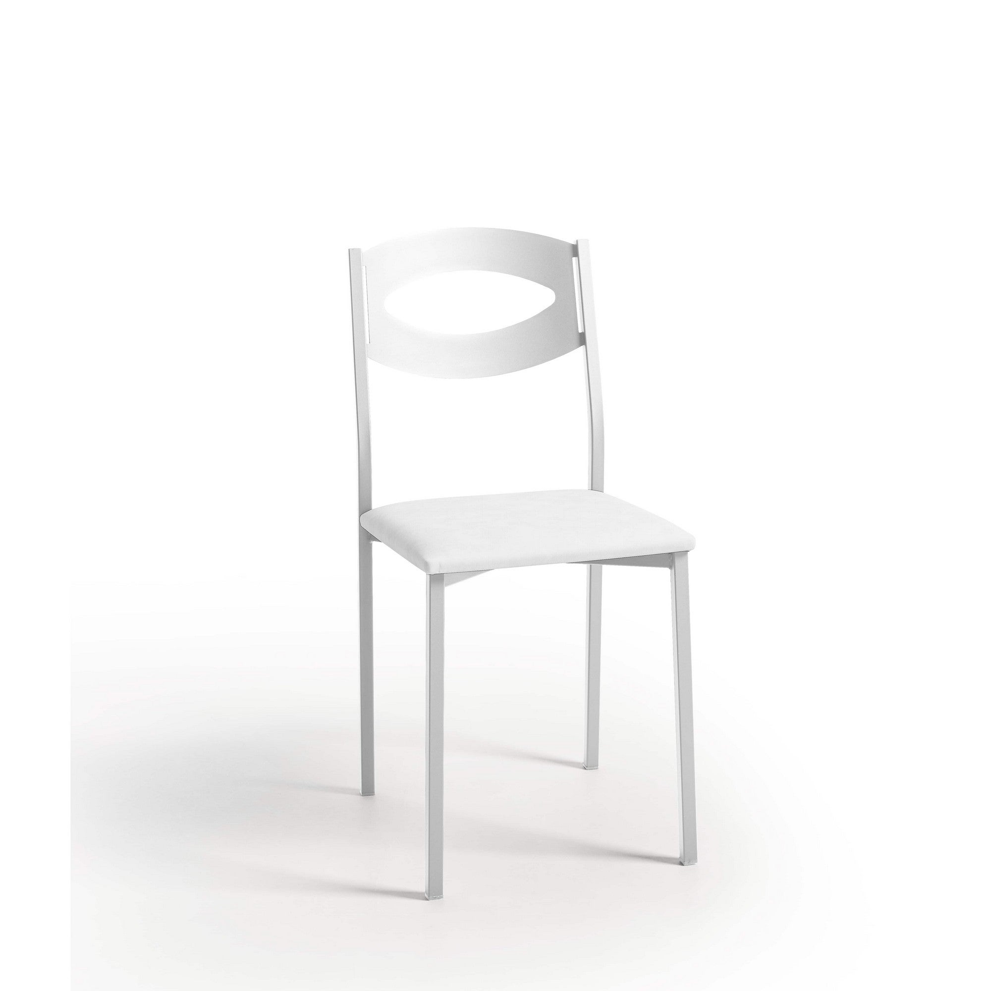 Silla de cocina oca armazón texturizado blanco, asiento michigan blanco