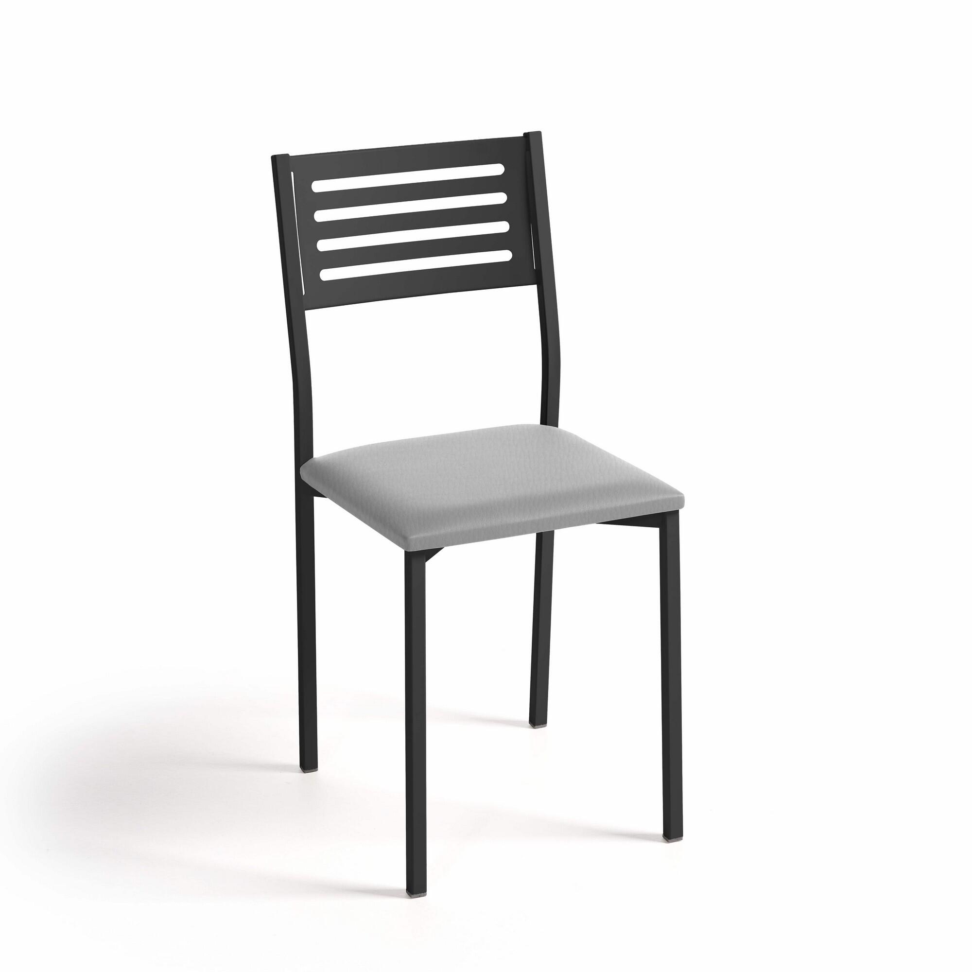 Silla de cocina kelsa de metal negra, gris 38x86x40cm
