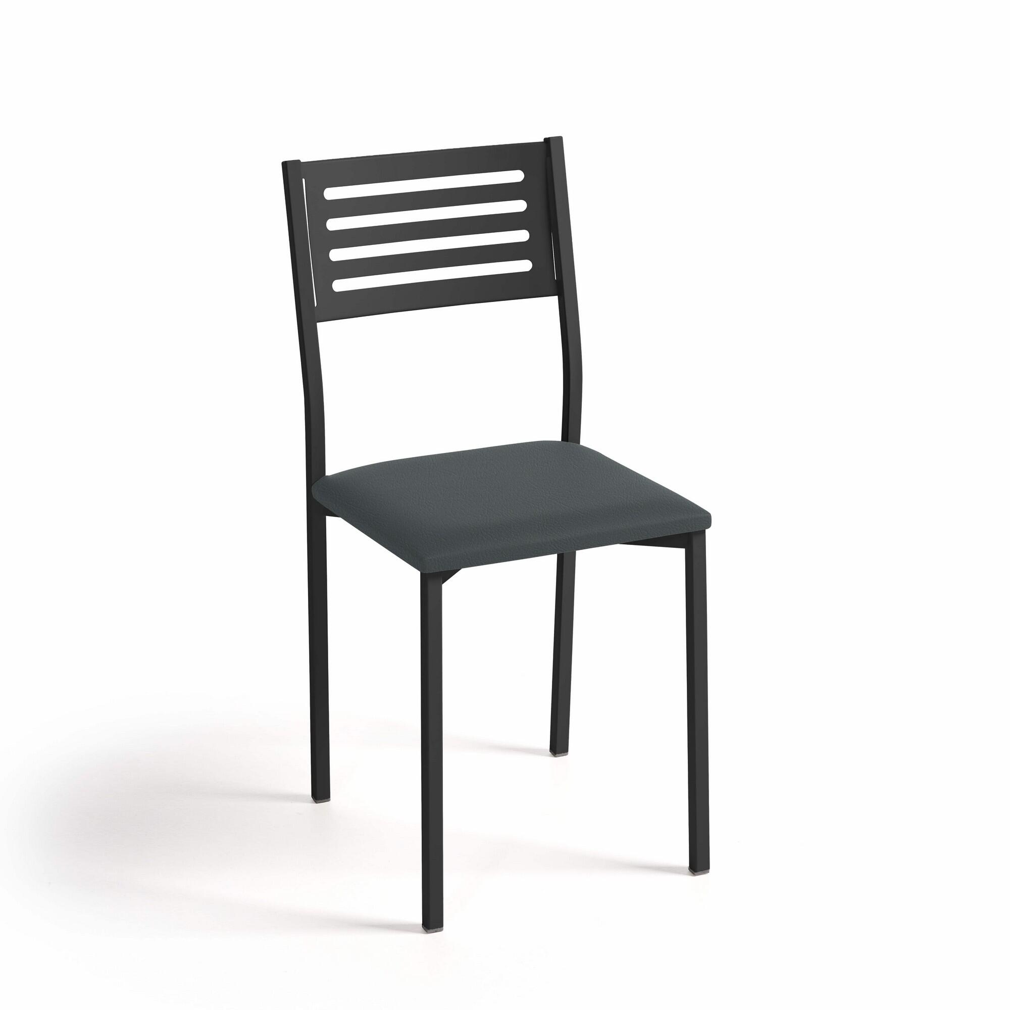 Silla de cocina kelsa de metal negra, gris 38x86x40cm