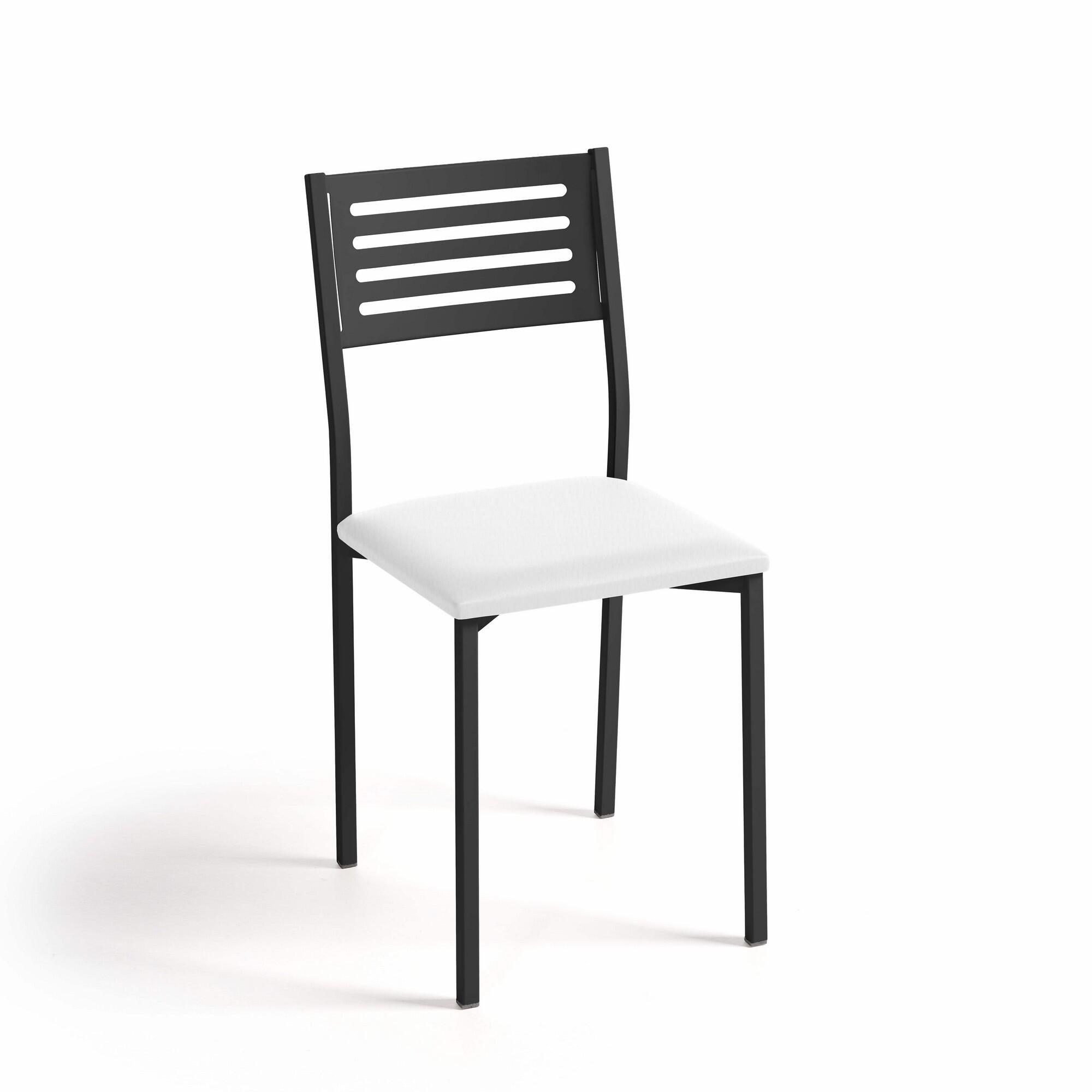 Silla de cocina kelsa de metal negra, blanca 38x86x40cm