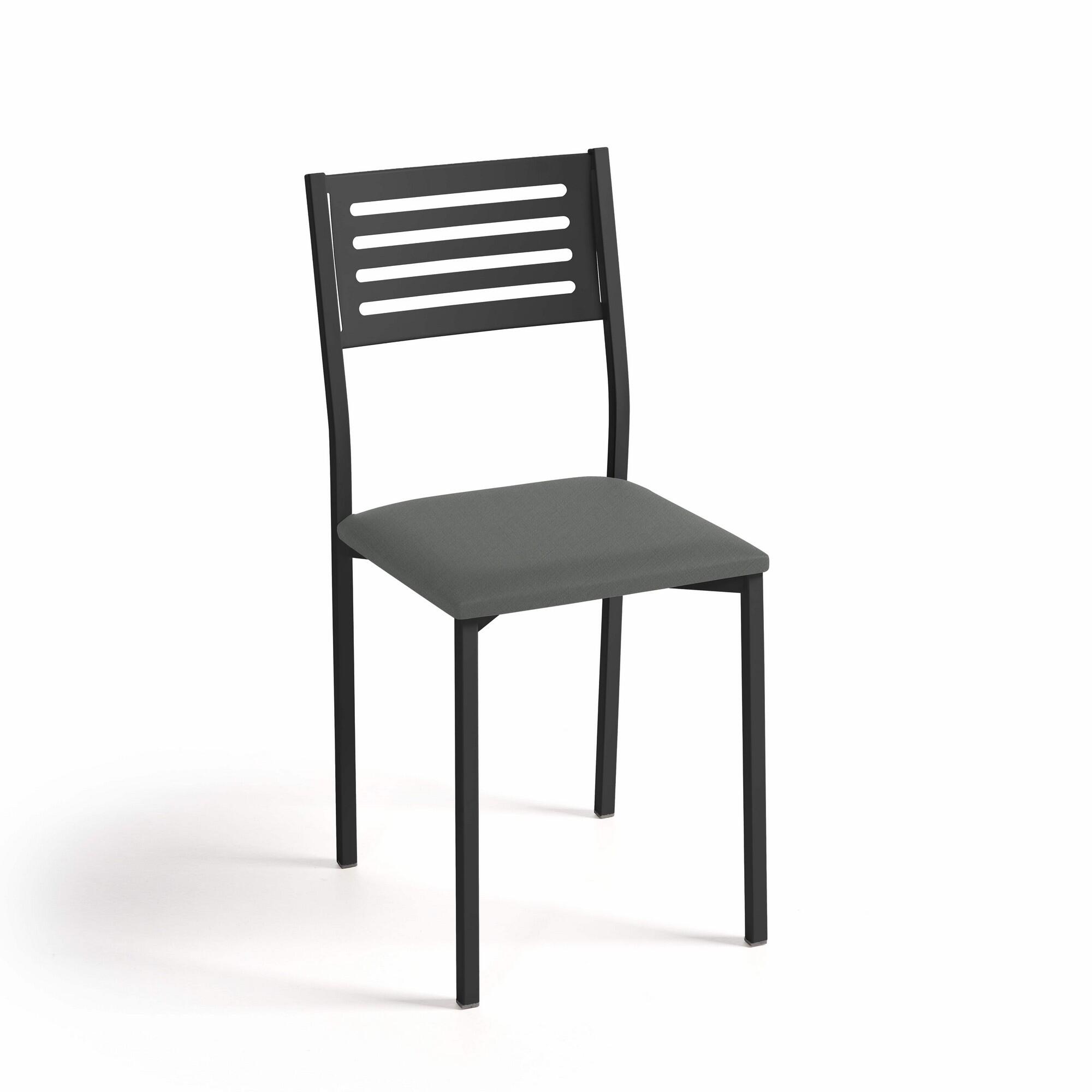 Silla de cocina kelsa de metal negra, gris 38x86x40cm