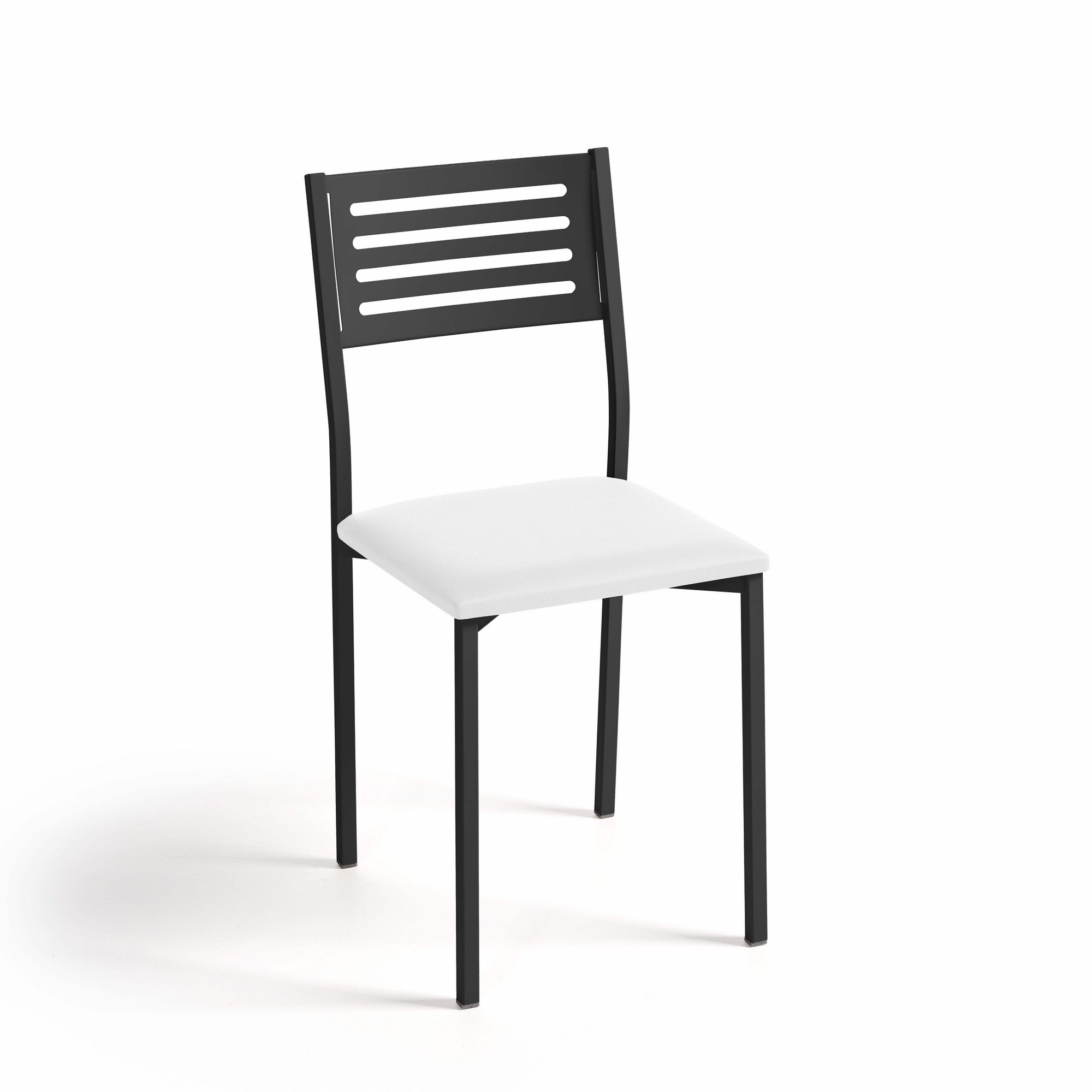 Silla de cocina kelsa de metal negra, blanca 38x86x40cm