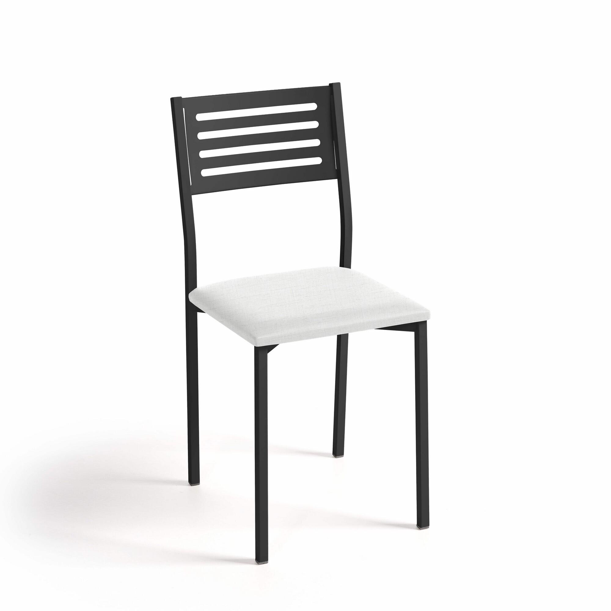 Silla de cocina kelsa de metal negra, blanca 38x86x40cm