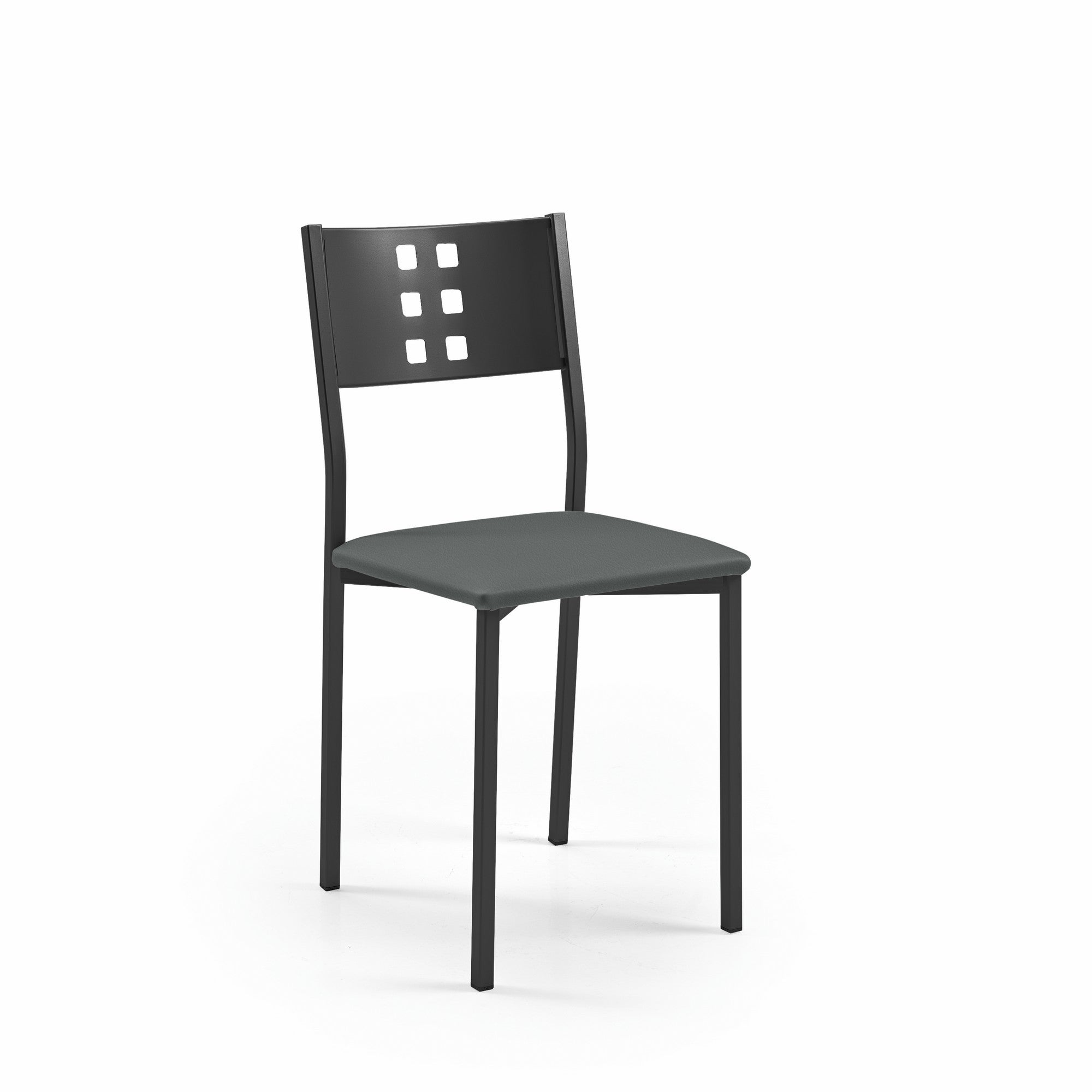 Silla de cocina fany de metal negra, gris 38x86x40cm