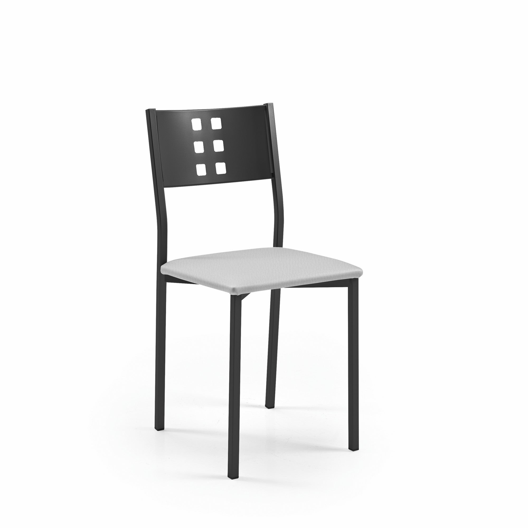 Silla de cocina fany de metal negra, gris 38x86x40cm