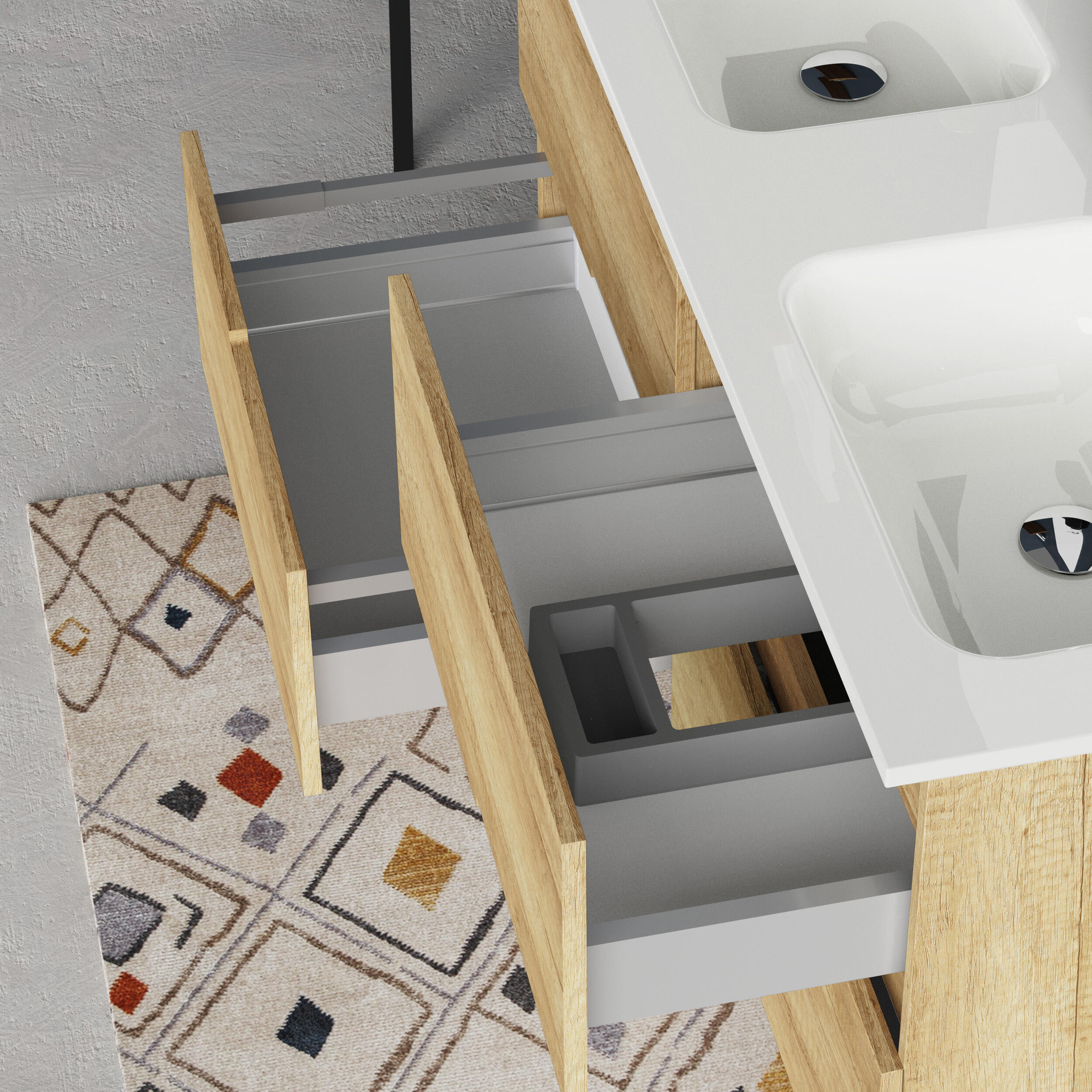 Mueble de baño Alda olmo 120x46 cm (lavabo no incluido) - 4