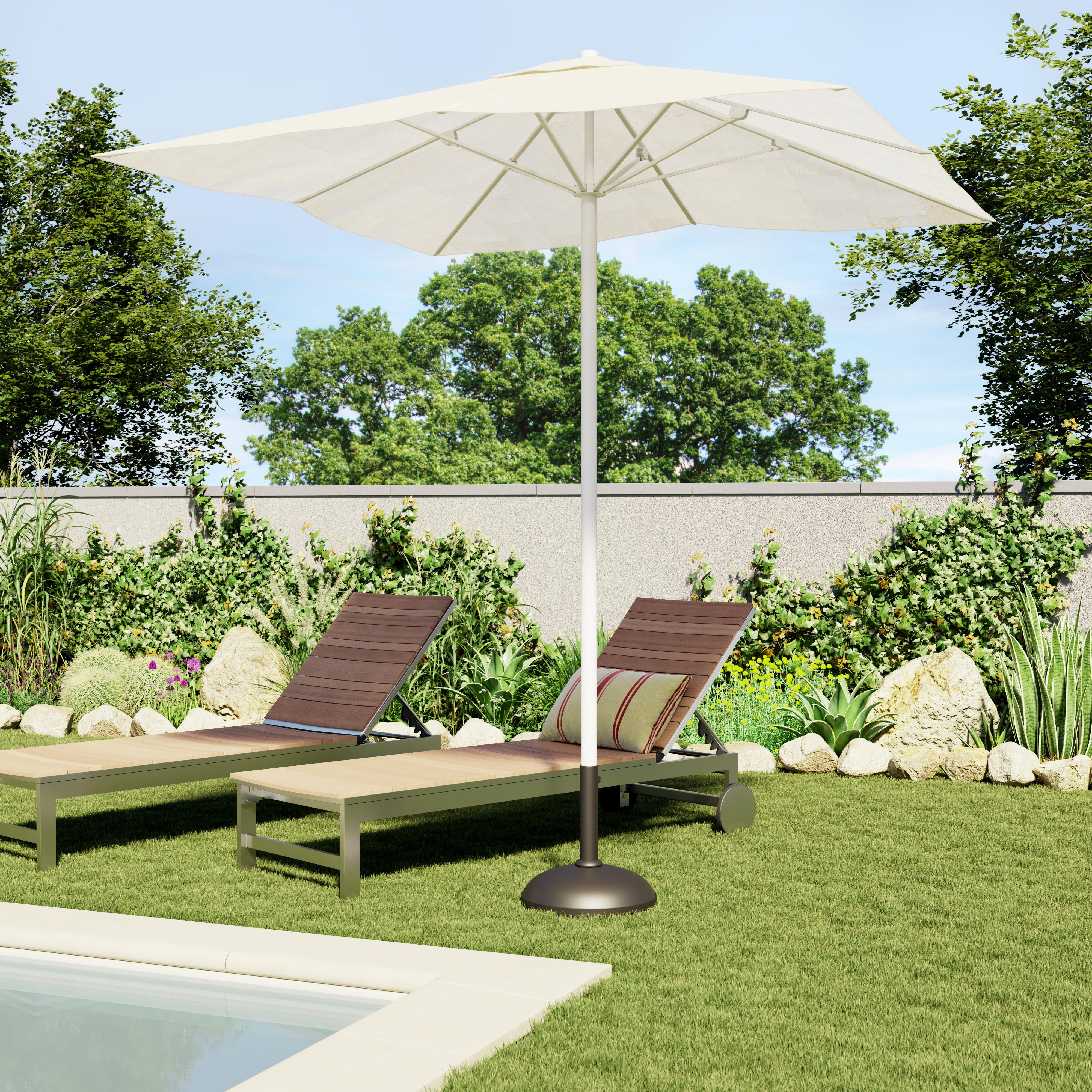 Parasol de mástil central cuadrado de aluminio RESOL A3 beige 200 cm - 7