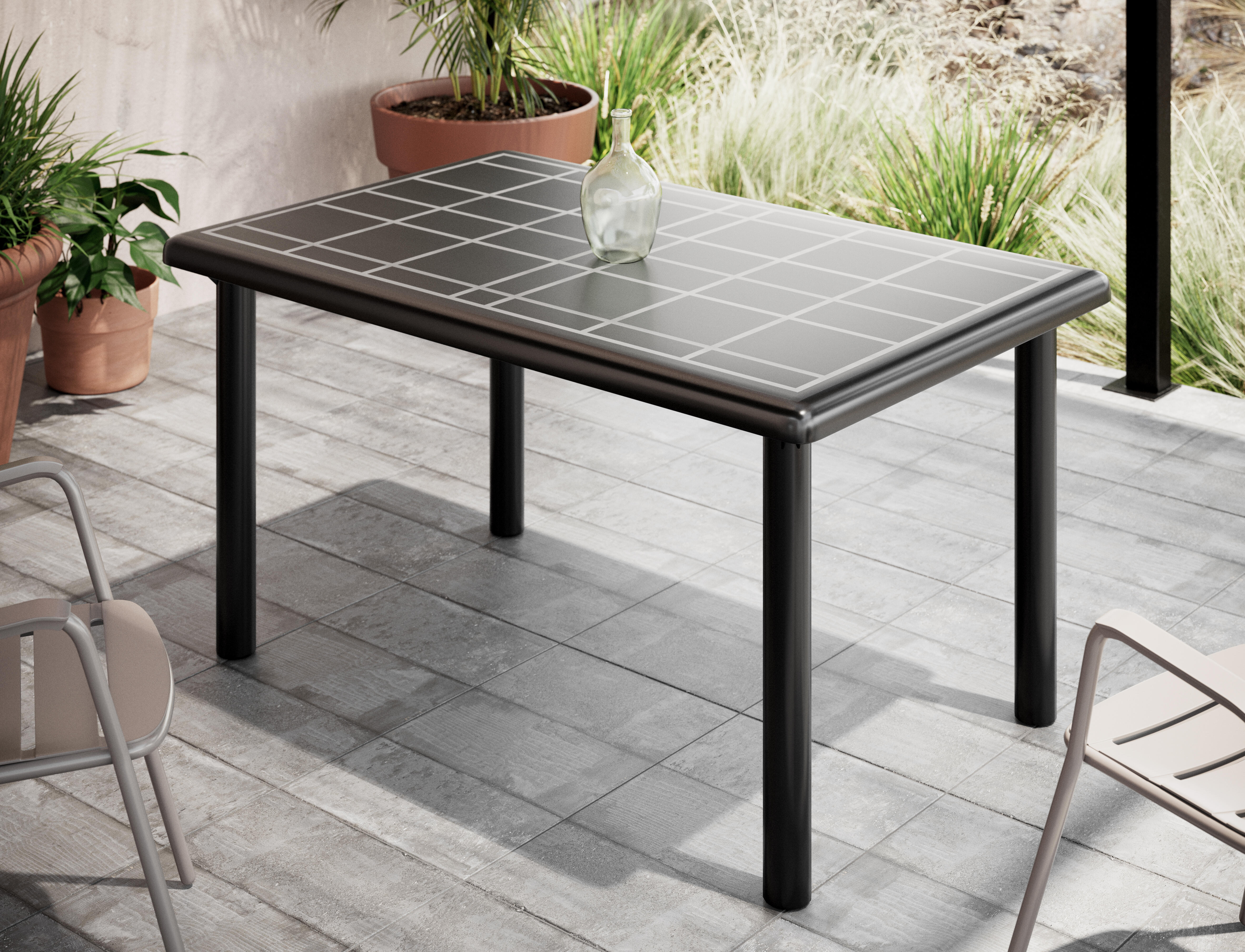 Mesa de café do jardim retangular preto 73x cm Resol - 3