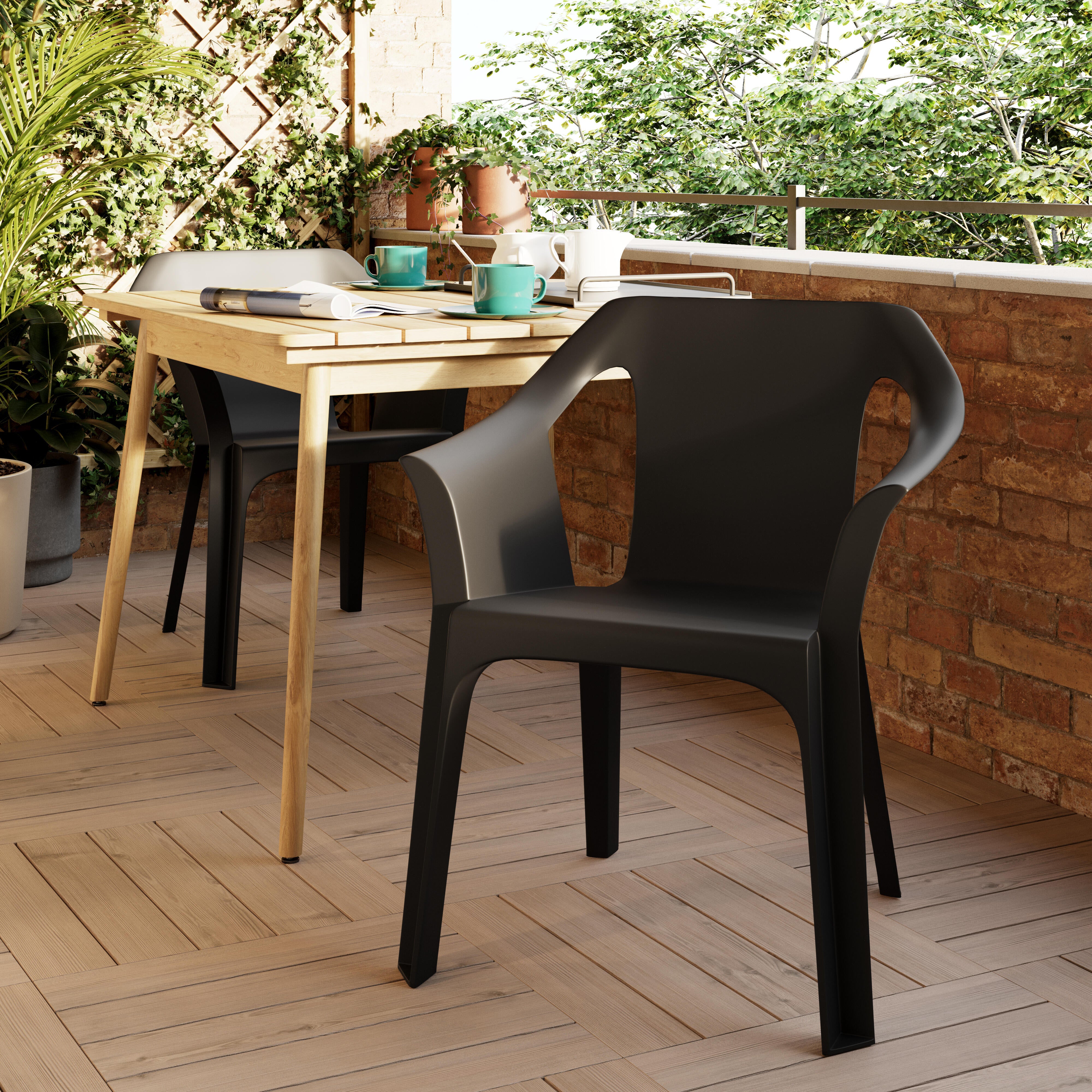 Silla de jardín de polipropileno reciclado Cool gris - 2