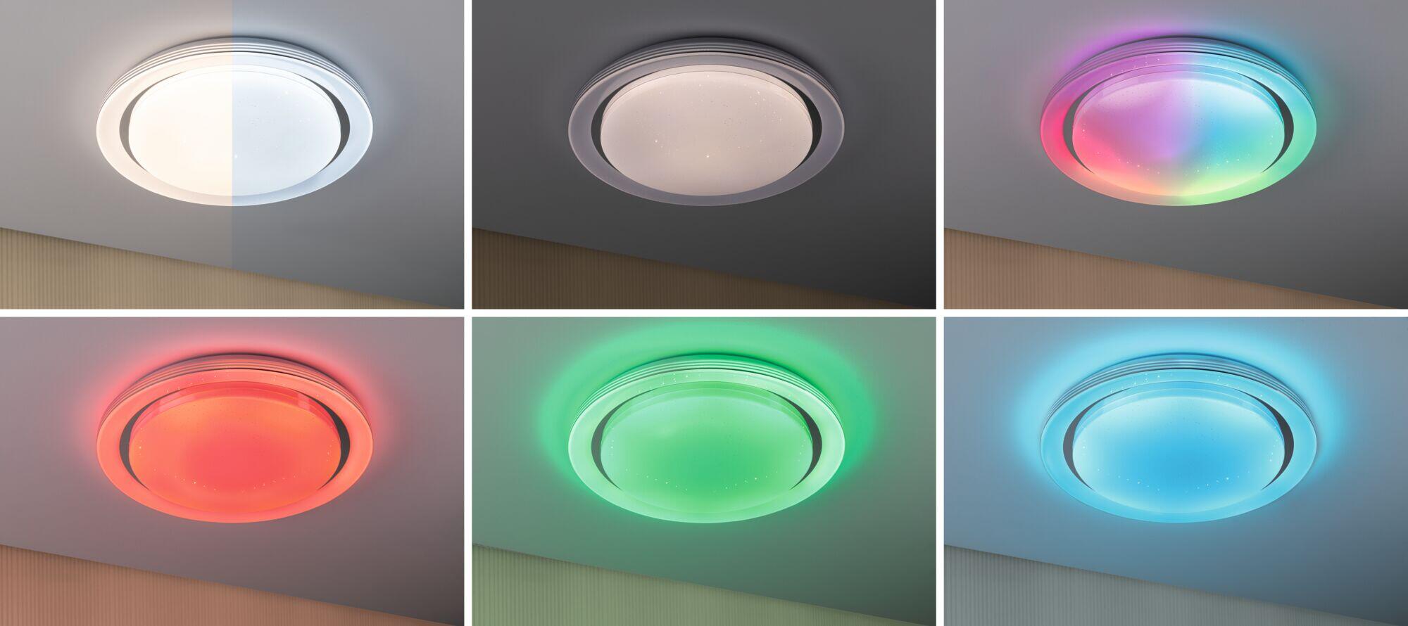 Plafonnier, plastique blanc led intégrée RGB, D.48.5 cm EntertainLED PAULMANN - 5