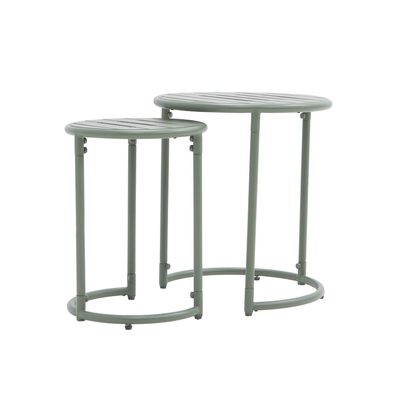 Stolik kawowy Cafe II 2 szt. zestaw stalowy zielony