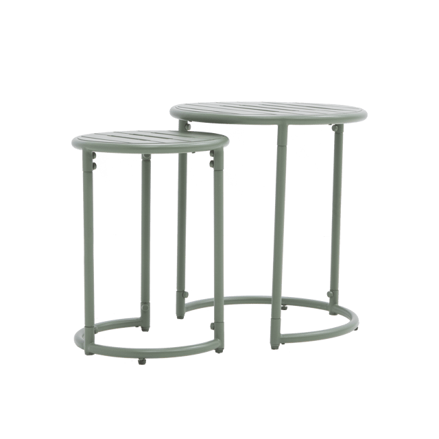 Stolik kawowy Cafe II 2 szt. zestaw stalowy zielony