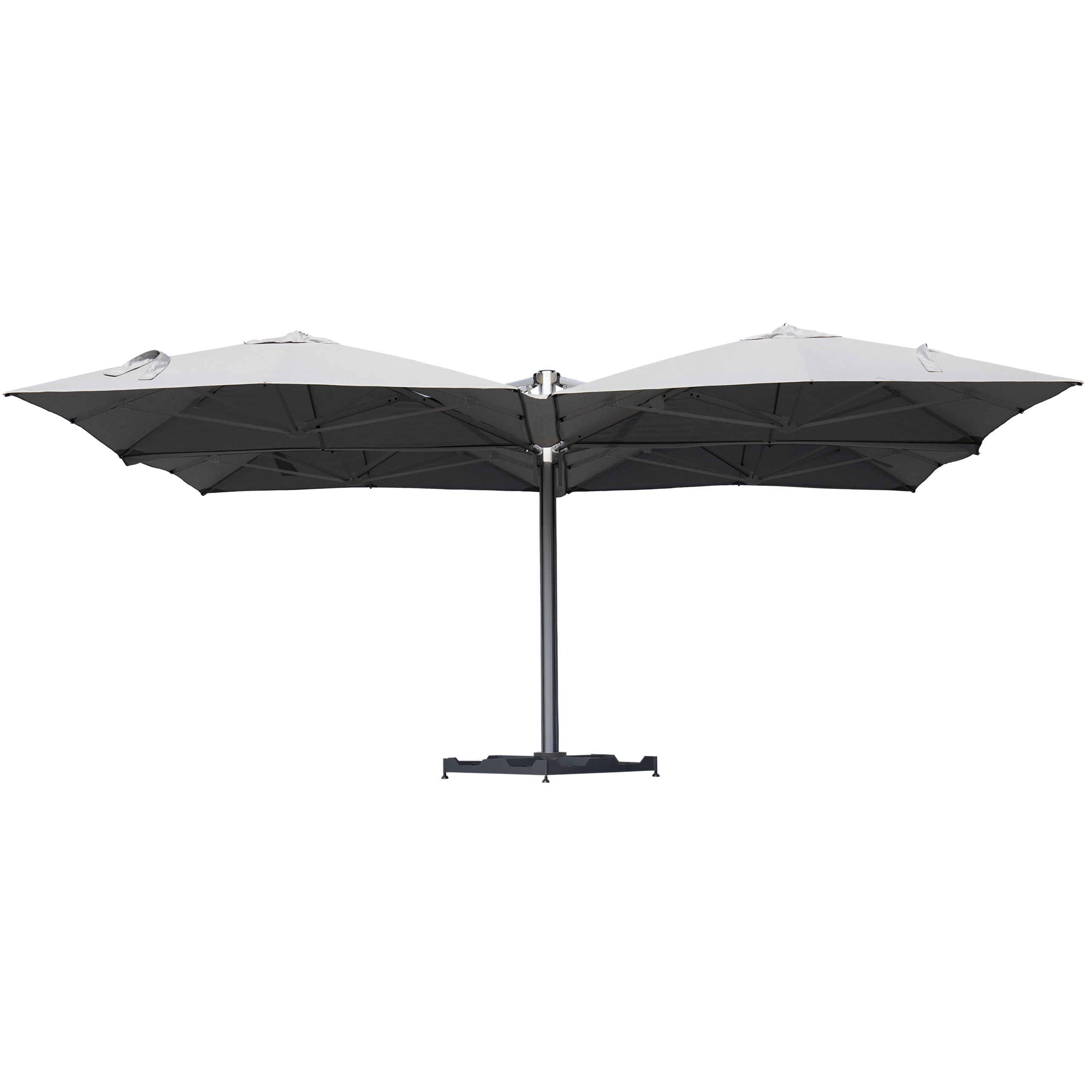 Parasol quadruple NATERIAL Sombra gris rectangulaire, L.300 x l.300 cm - 11