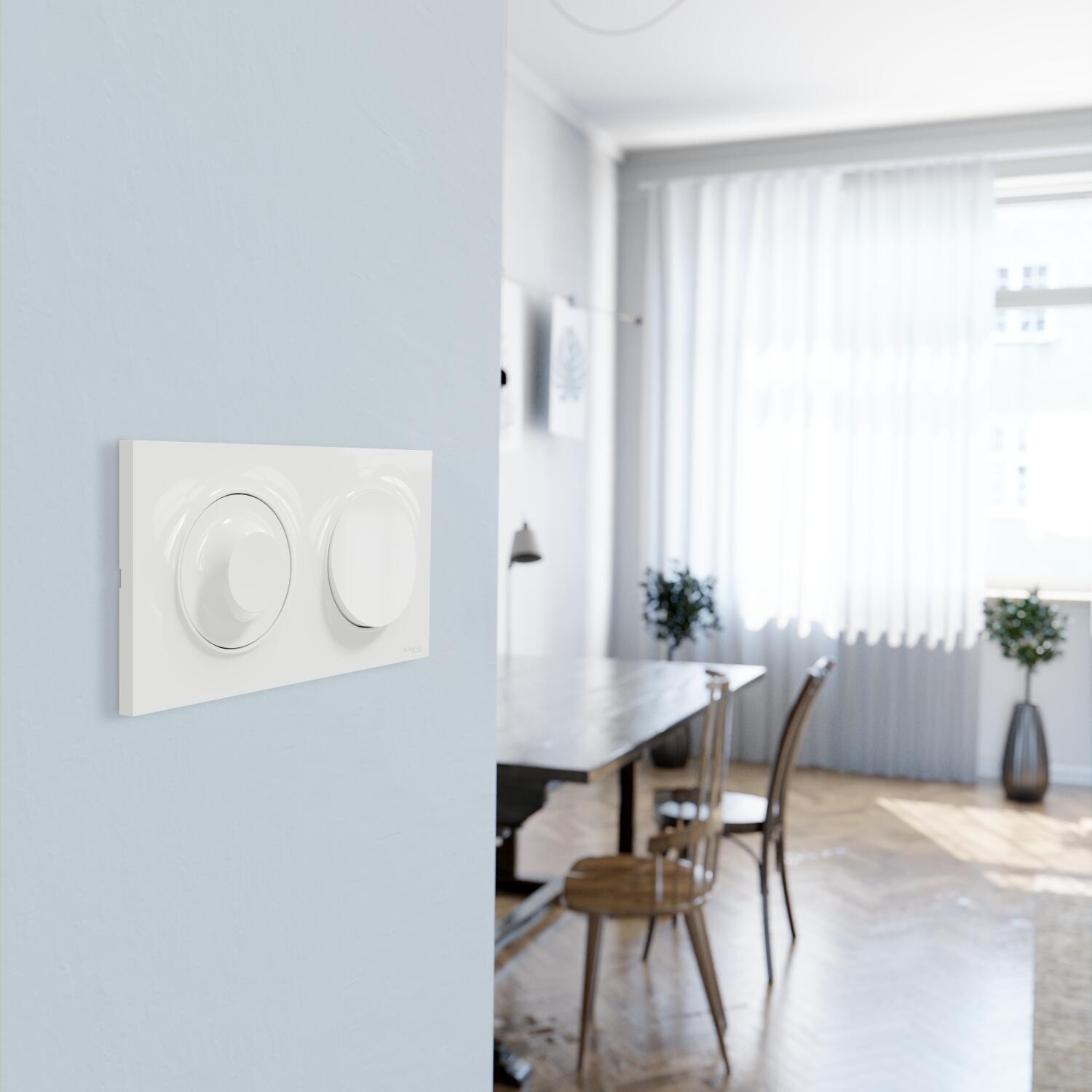 Plaque double Odace Styl, SCHNEIDER ELECTRIC, blanc - 8