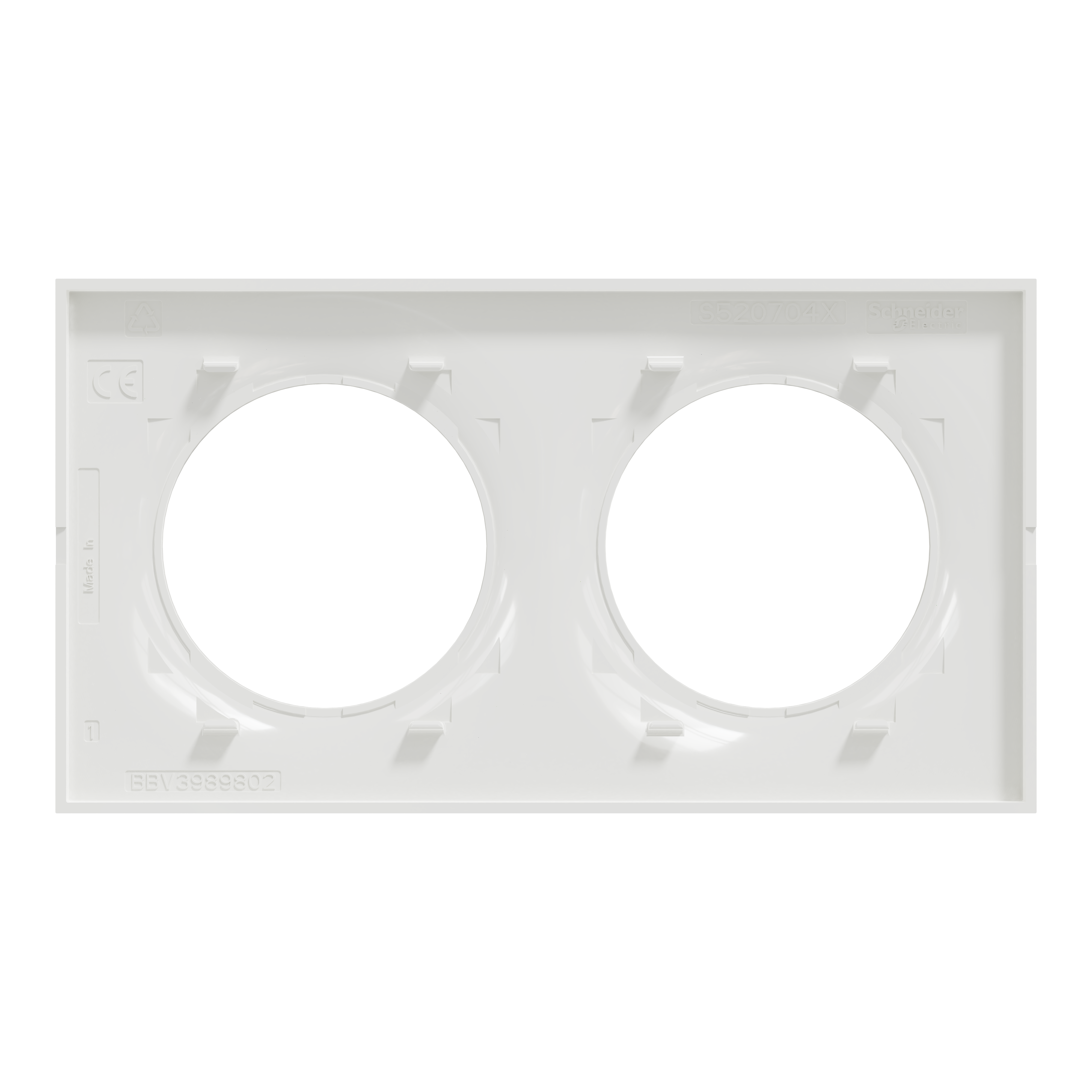 Plaque de finition 2 postes blanche ODACE STYL - SCHNEIDER ELECTRIC - 3