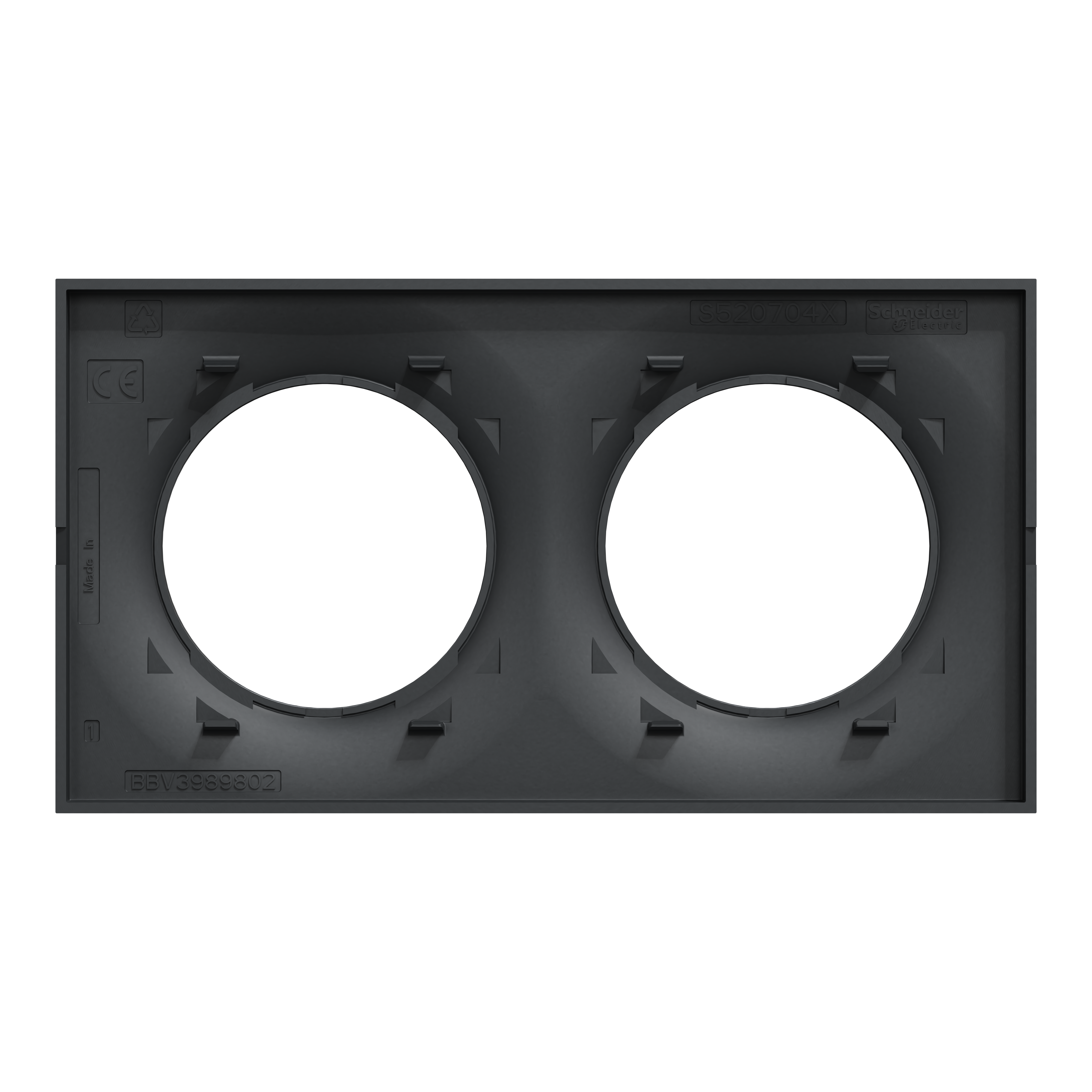 Plaque de finition 2 postes gris anthracite ODACE STYL - SCHNEIDER ELECTRIC - 2