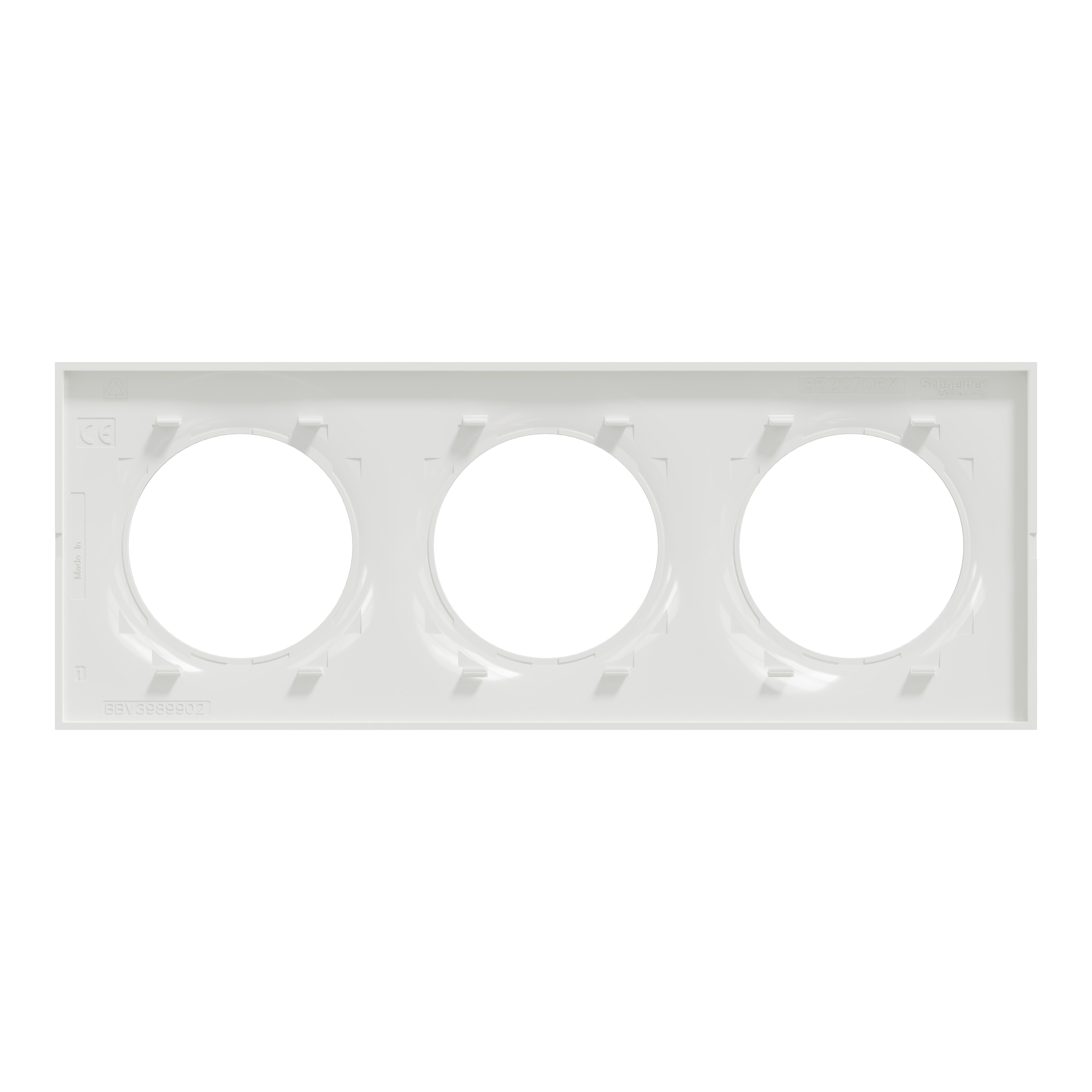 Plaque de finition 3 postes blanche ODACE STYL - SCHNEIDER ELECTRIC - 3