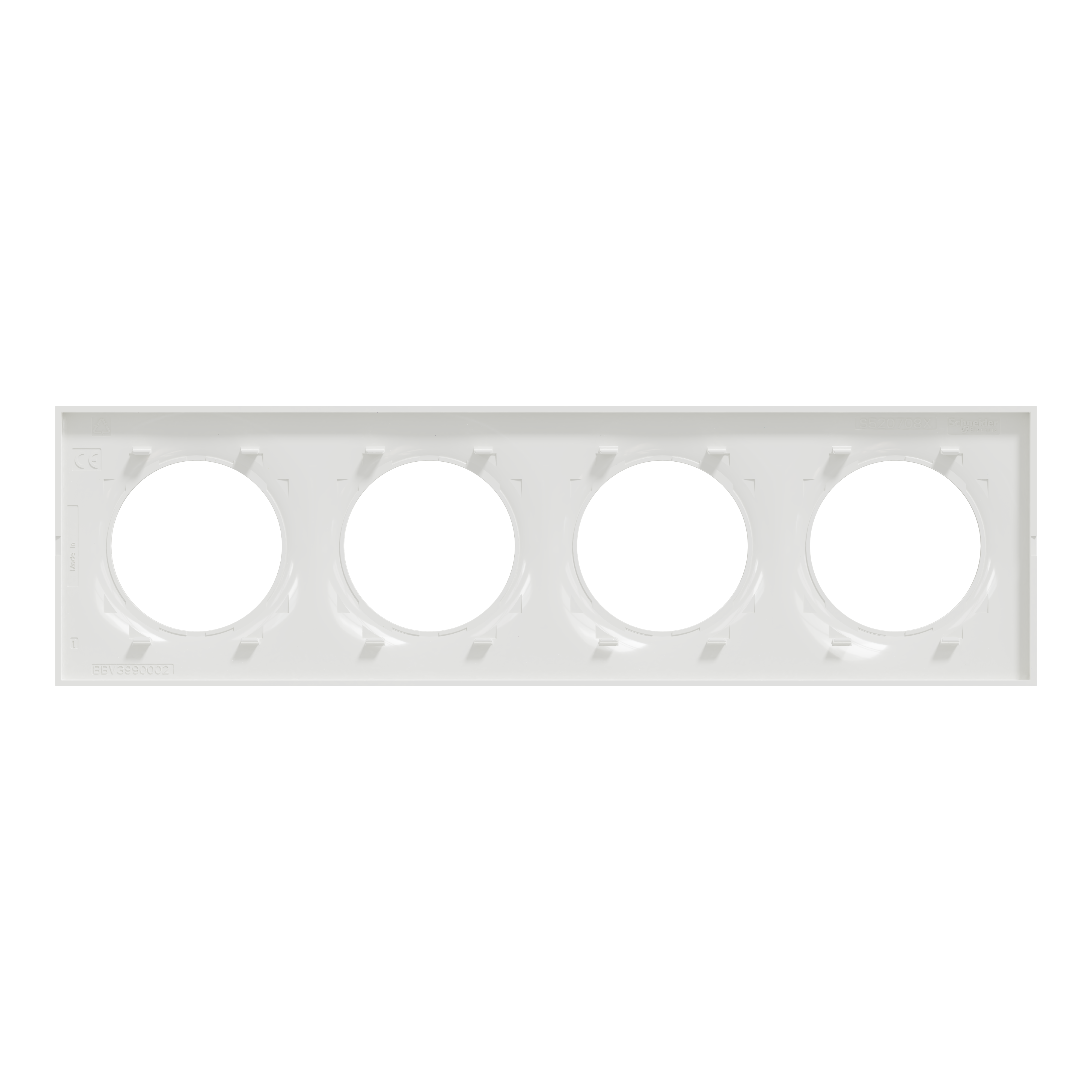Plaque de finition 4 postes blanche Odace Style - SCHNEIDER ELECTRIC - 4