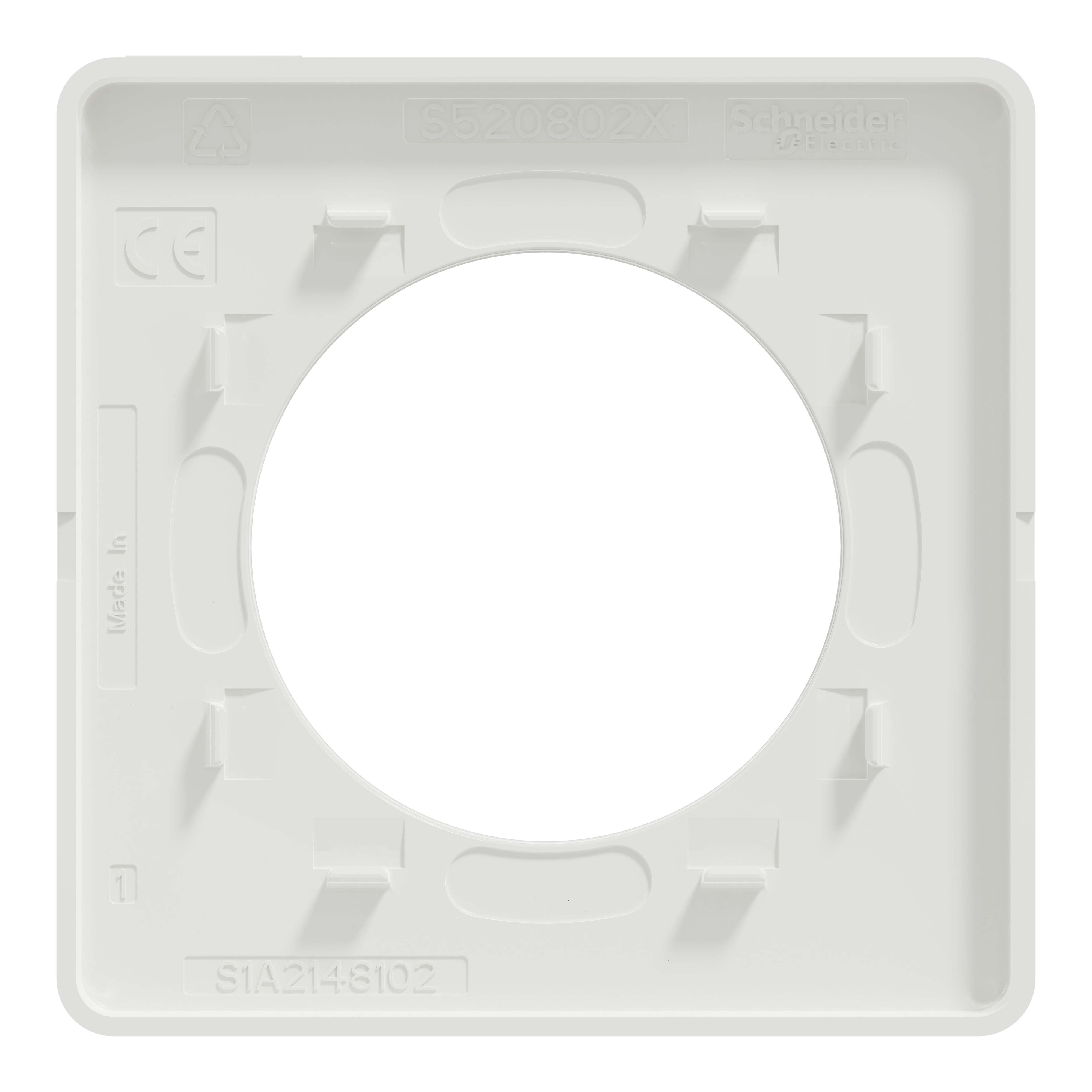 Plaque de finition 1 poste blanche ODACE TOUCH - SCHNEIDER ELECTRIC - 3