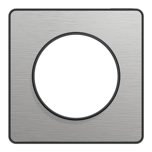 Plaque simple Odace Touch SCHNEIDER ELECTRIC, aluminium brossé liseré anthracite