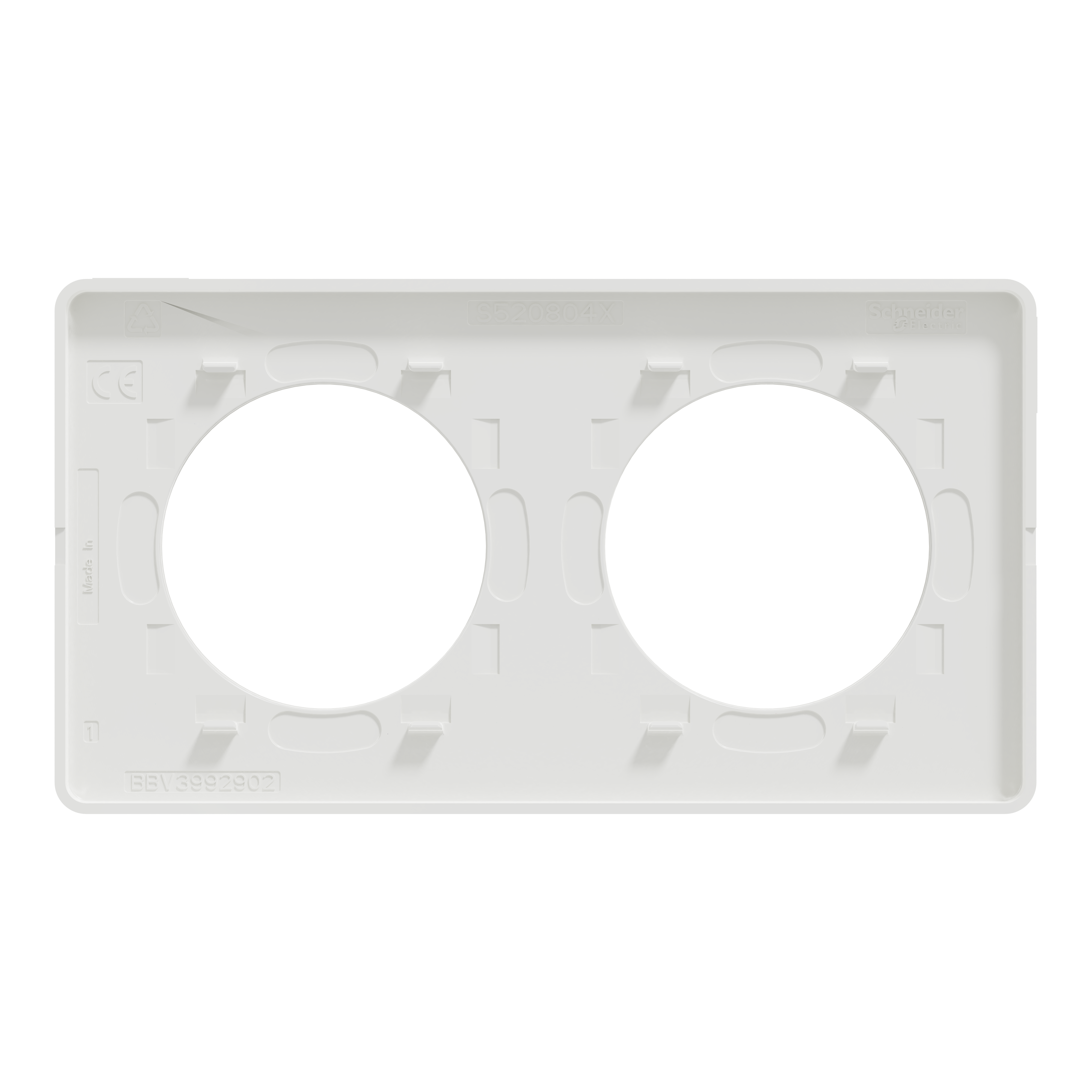 Plaque de finition 2 postes blanche ODACE TOUCH - SCHNEIDER ELECTRIC - 2