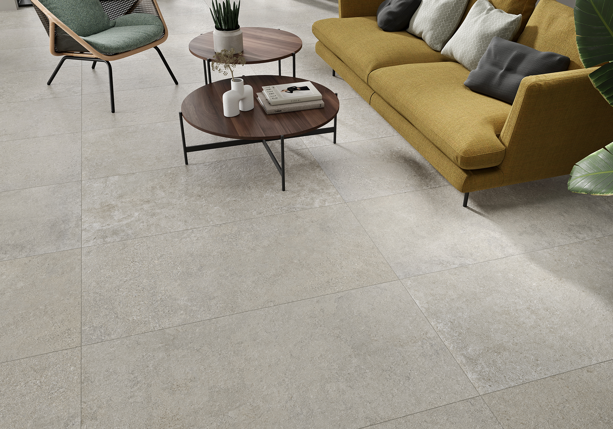 Suelo porcelánico june efecto piedra gris 60x60 cm roca tiles
