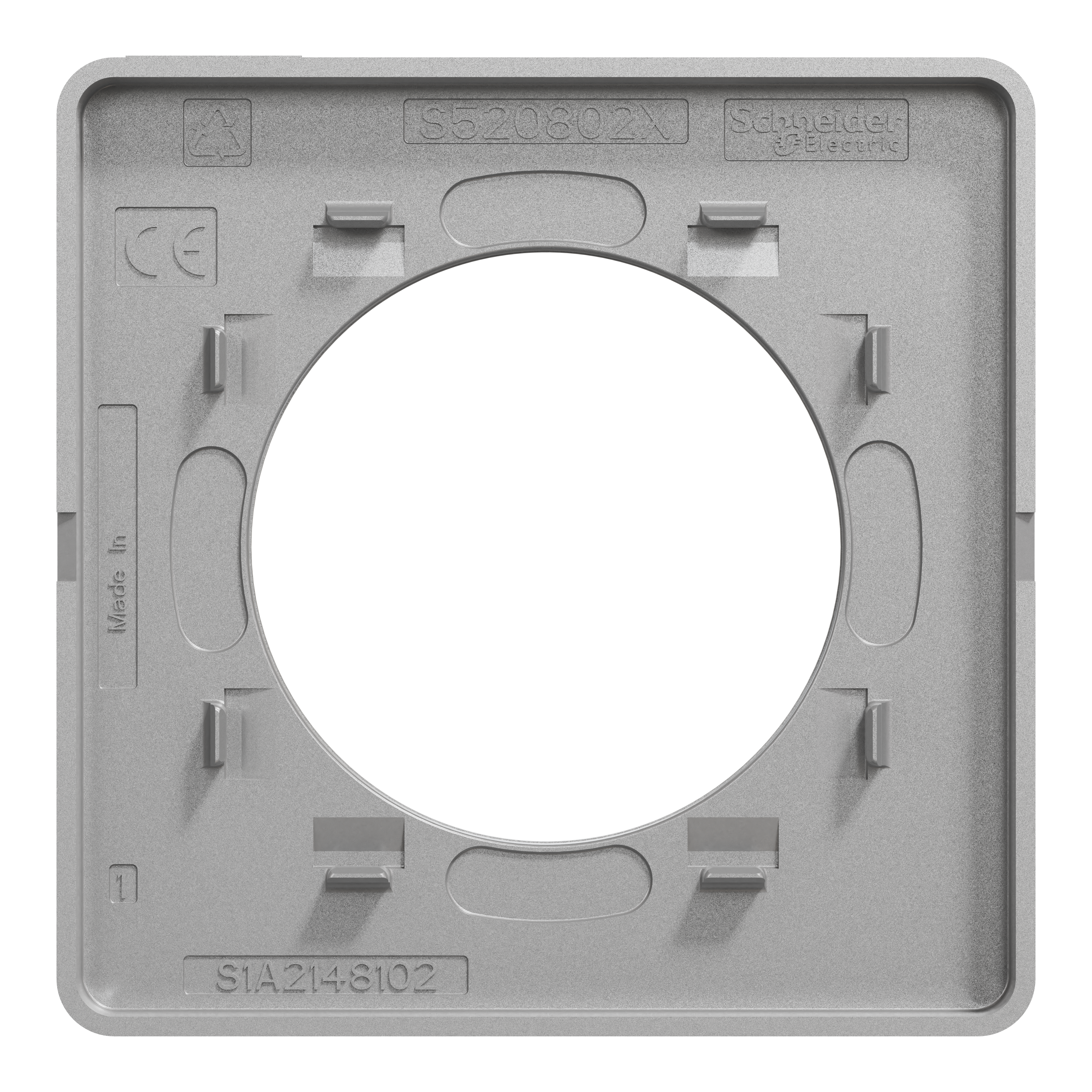 Plaque simple Odace Touch, SCHNEIDER ELECTRIC, aluminium brossé liseré aluminium - 2