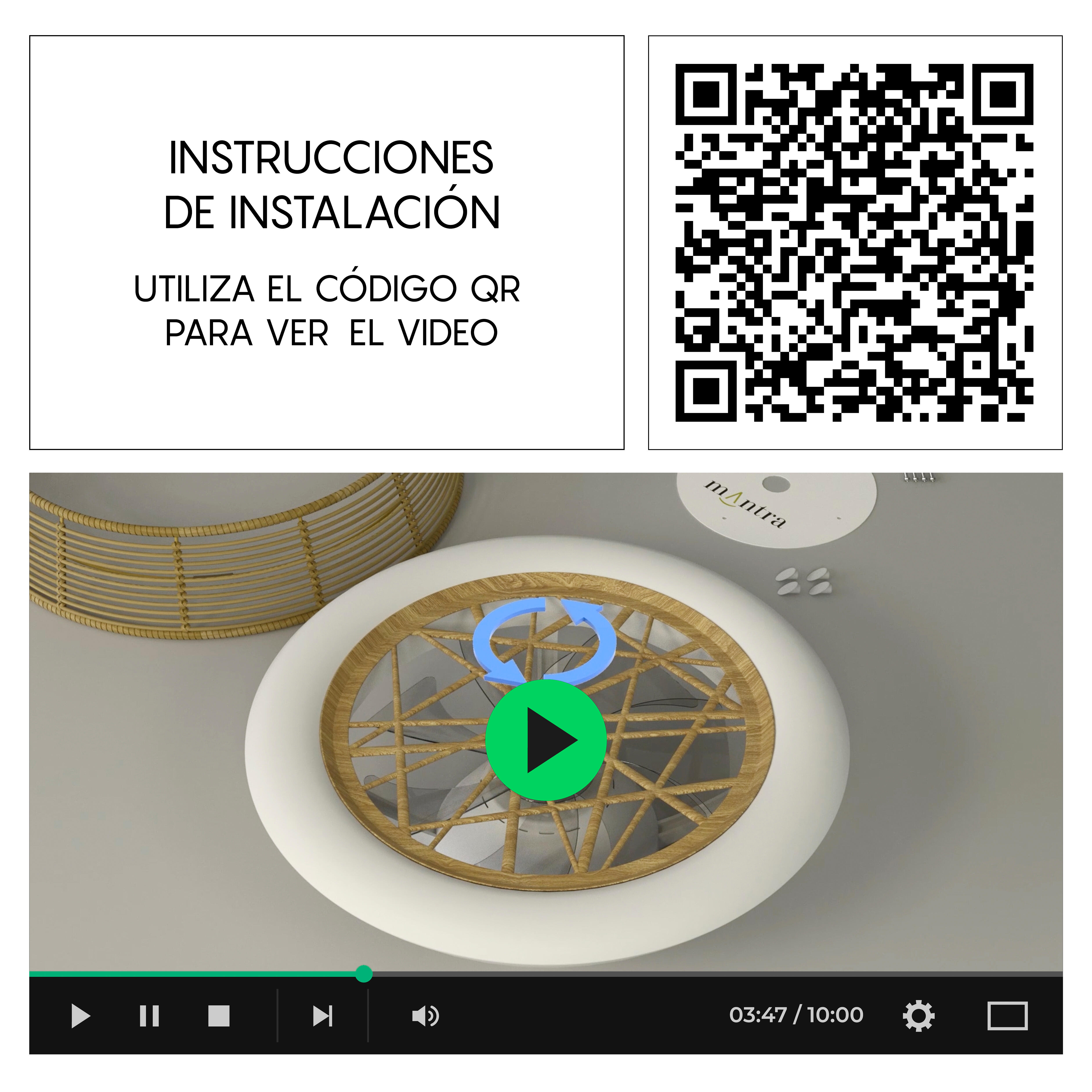 Ventoinha de teto com 7 lâminas invisíveis motor DC Indonésia Mantra d63cm branco - 9
