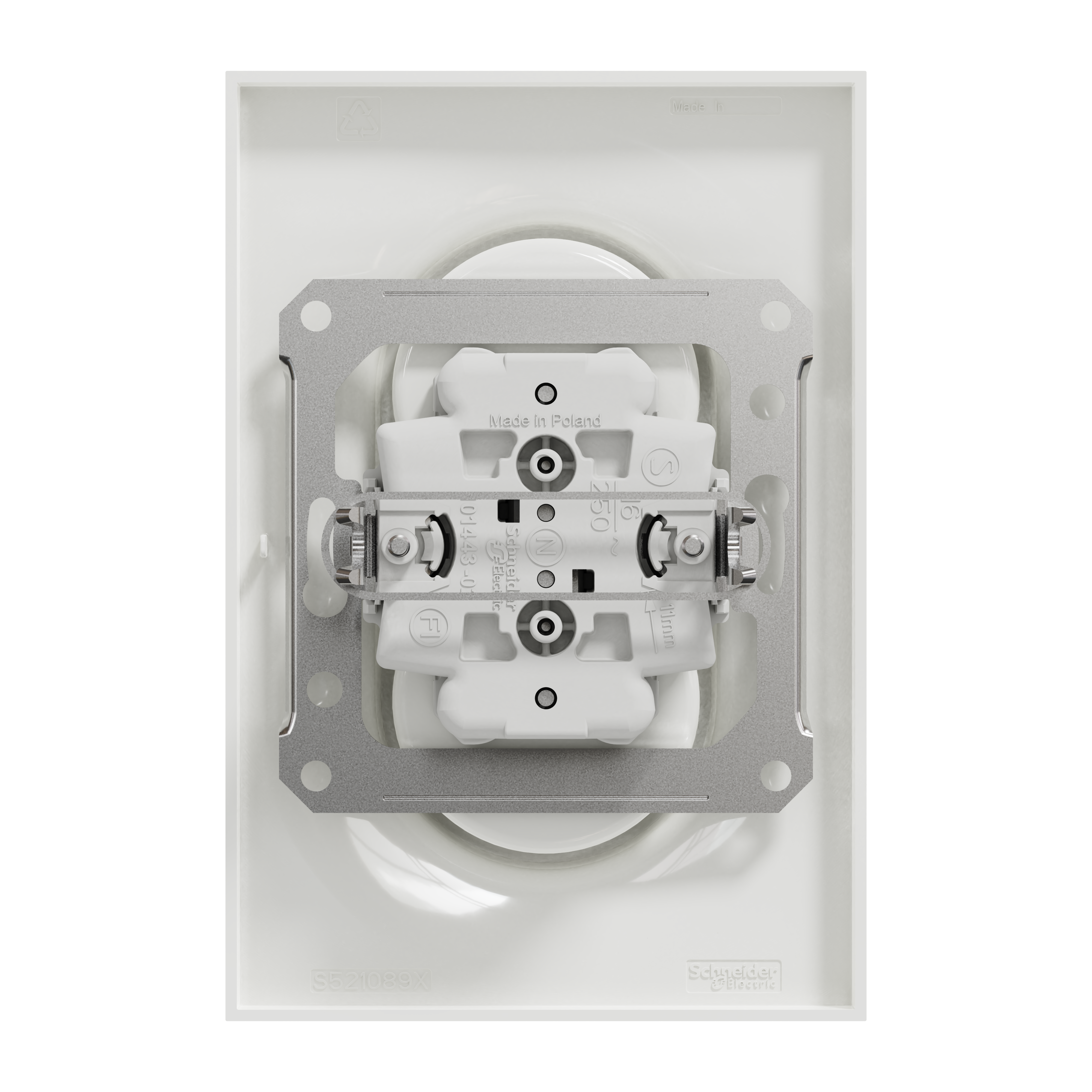 Double prise avec terre verticale complet Odace, SCHNEIDER ELECTRIC, blanc - 2