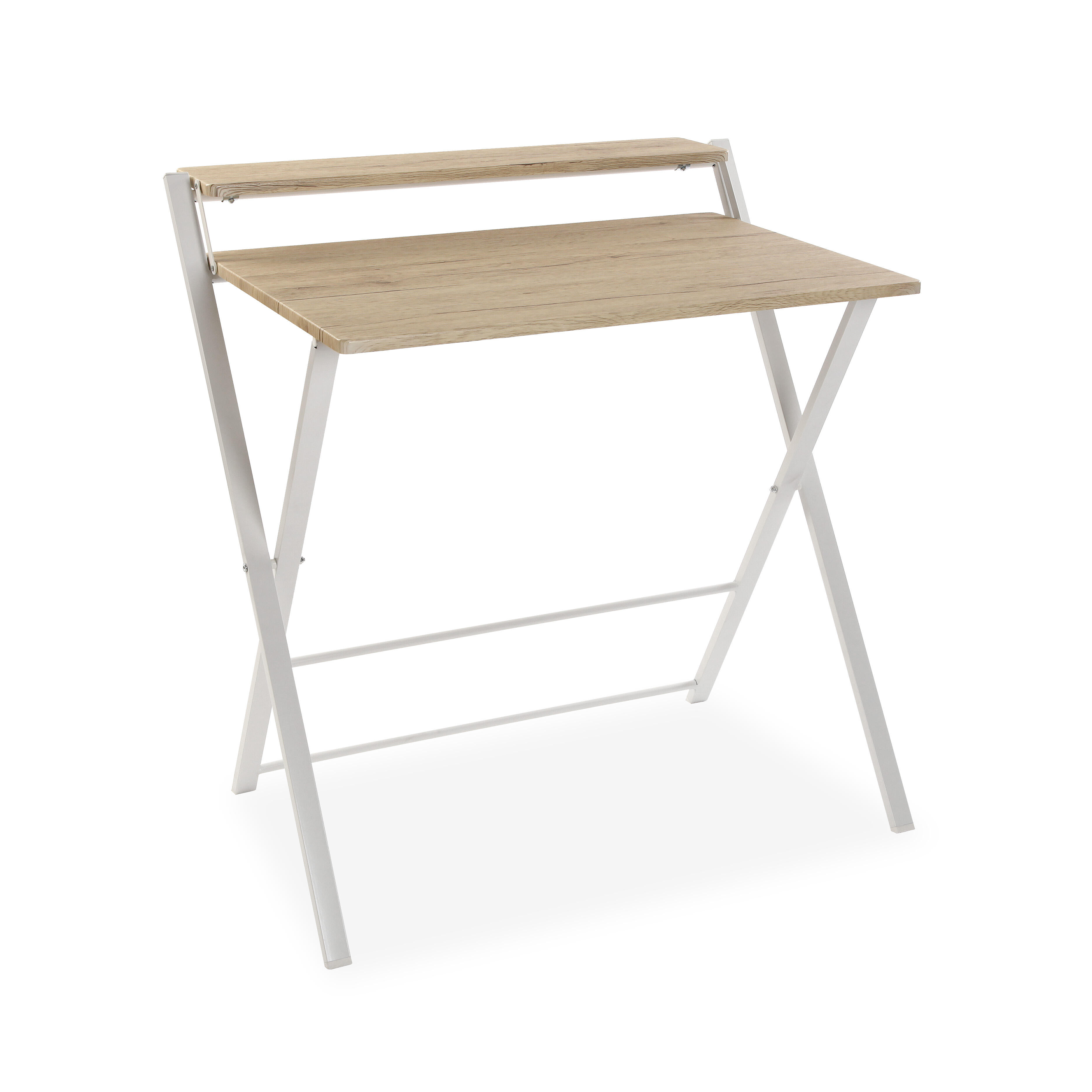 Mesa de escritorio de mdf plegable blake beige, blanco de 83x81x50cm