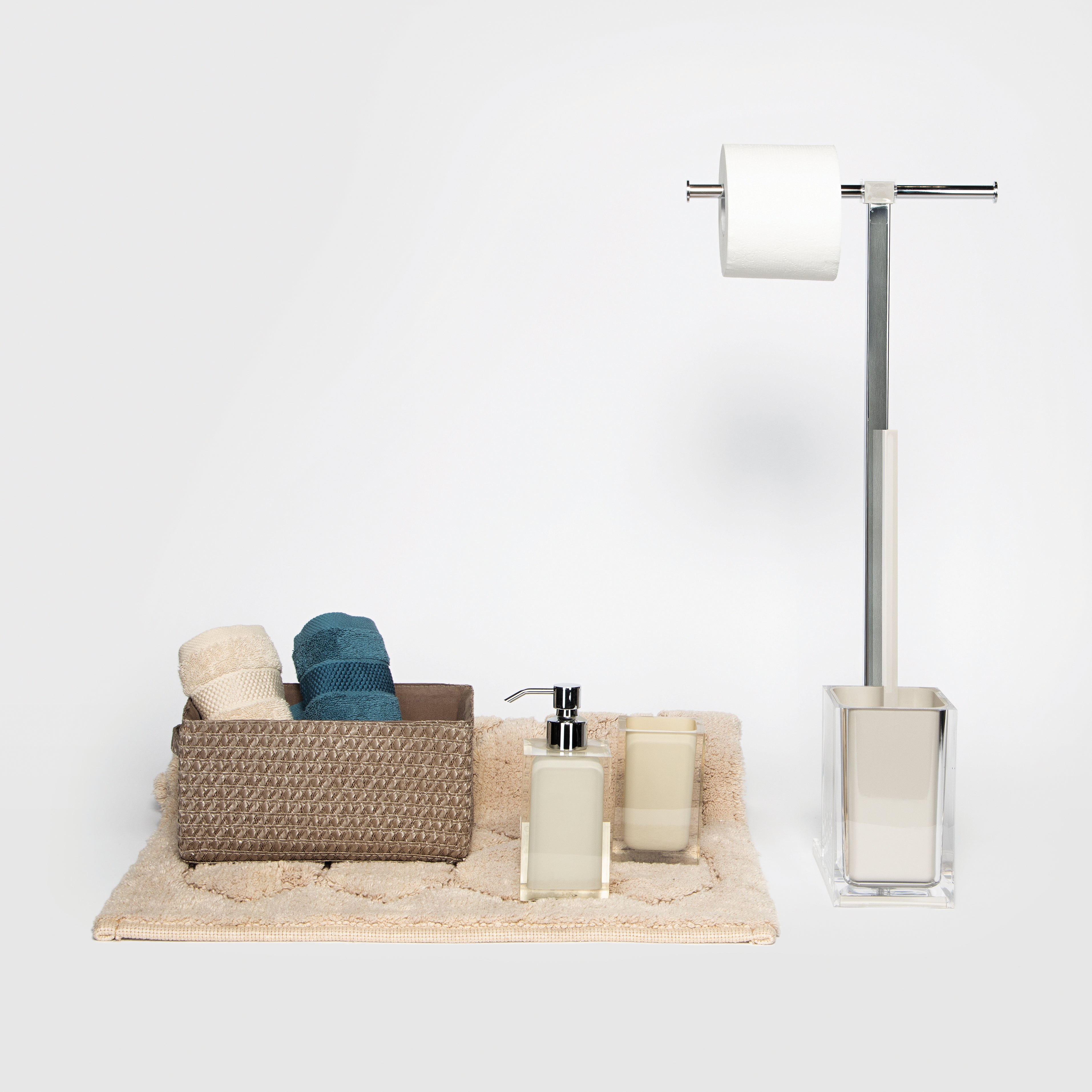 Bicchiere da bagno porta spazzolini Rainbow portaspazzolini tortora chiaro  L 7.2 x H 11 in resina tortora - 2