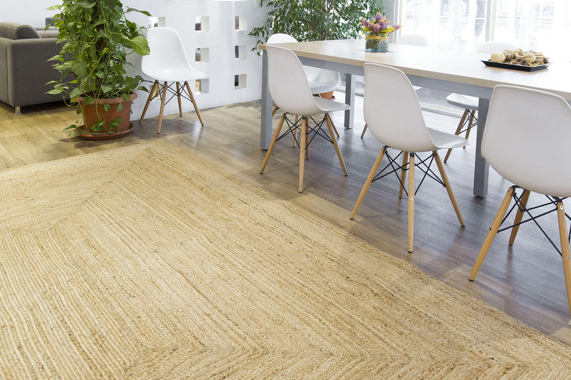 Alfombra yute Alhambra 200x300cm pelo corto  liso natural - 2