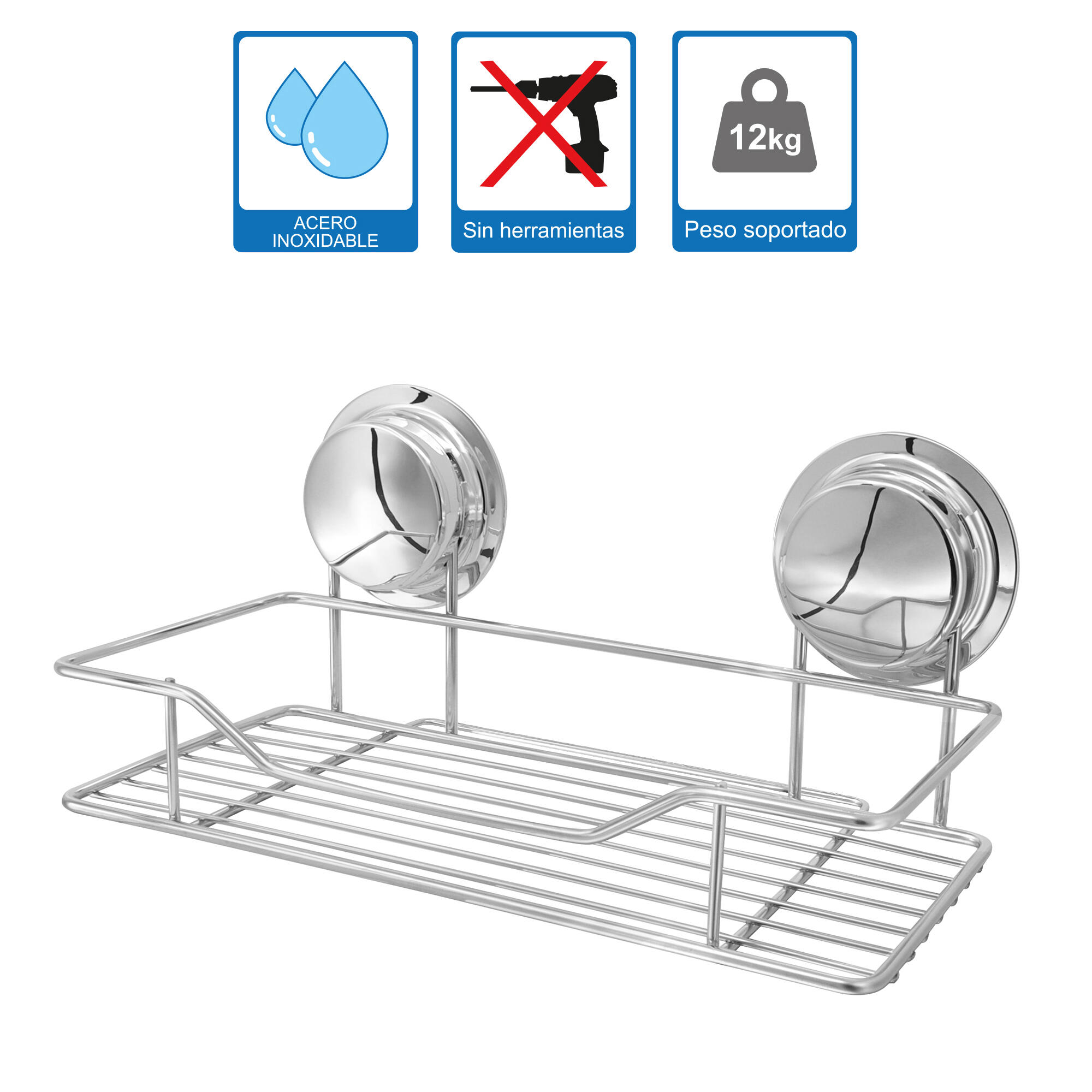 Cesto de duche 25x13 cm cromado New Practik - 4