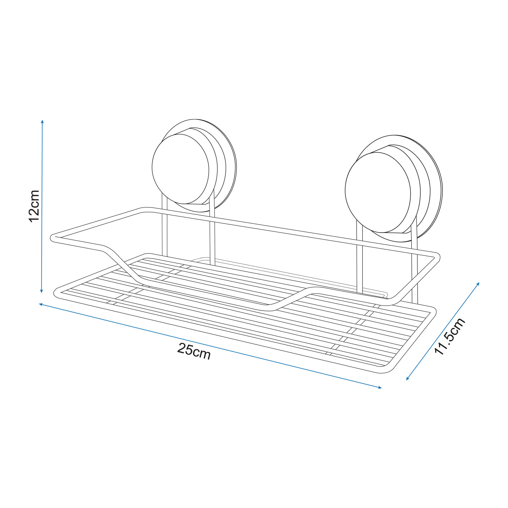 Cesto de duche 25x13 cm cromado New Practik - 3