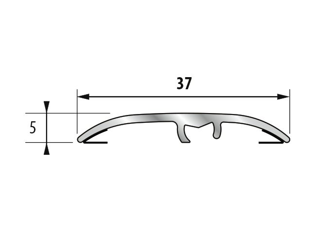 Barre de seuil 4 en 1 alu argent auto-adhésif, l.3.7 cm x L.166 cm - 3