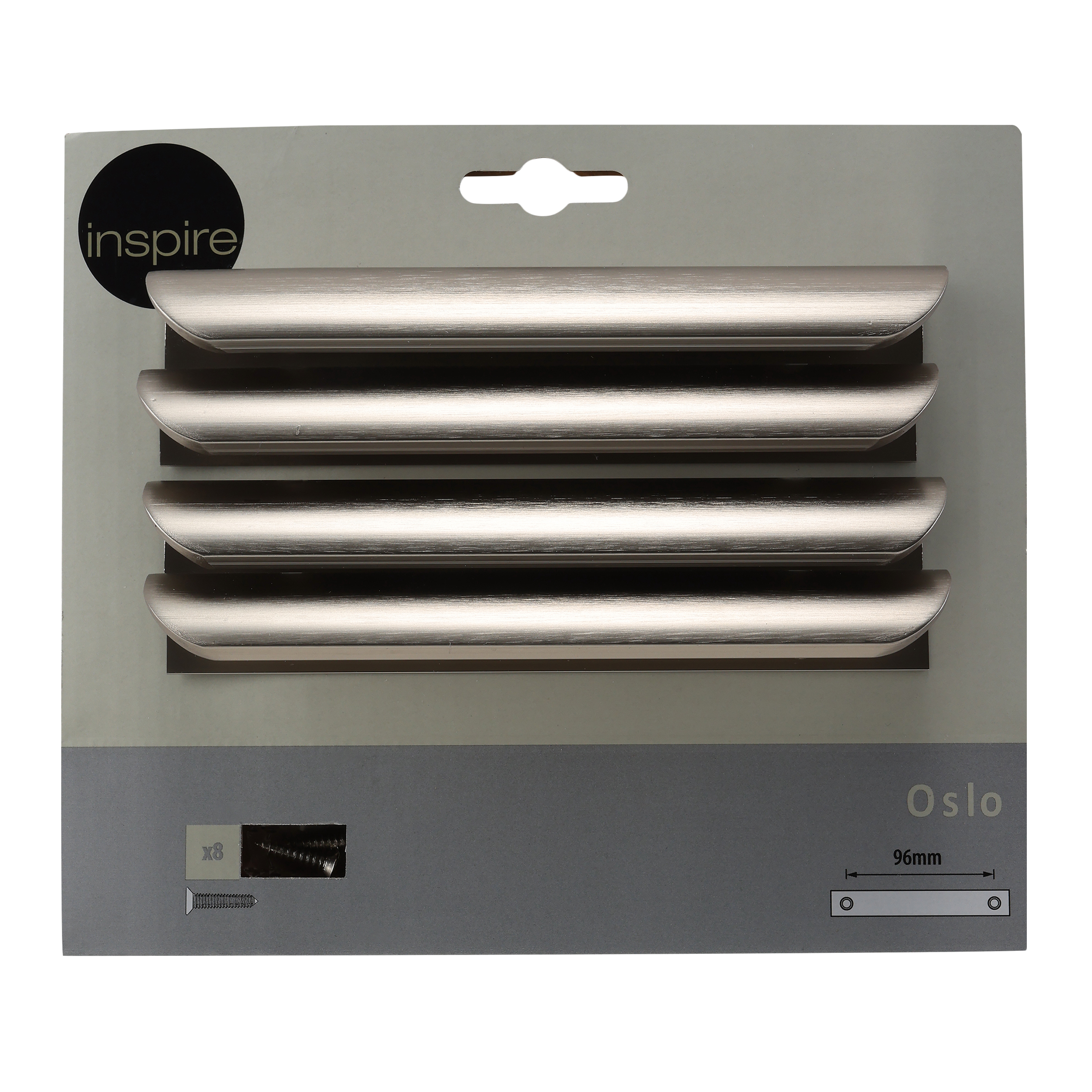 4 Puxadores para móvel asa alumínio escovado prateado 96 mm Inspire Oslo - 7