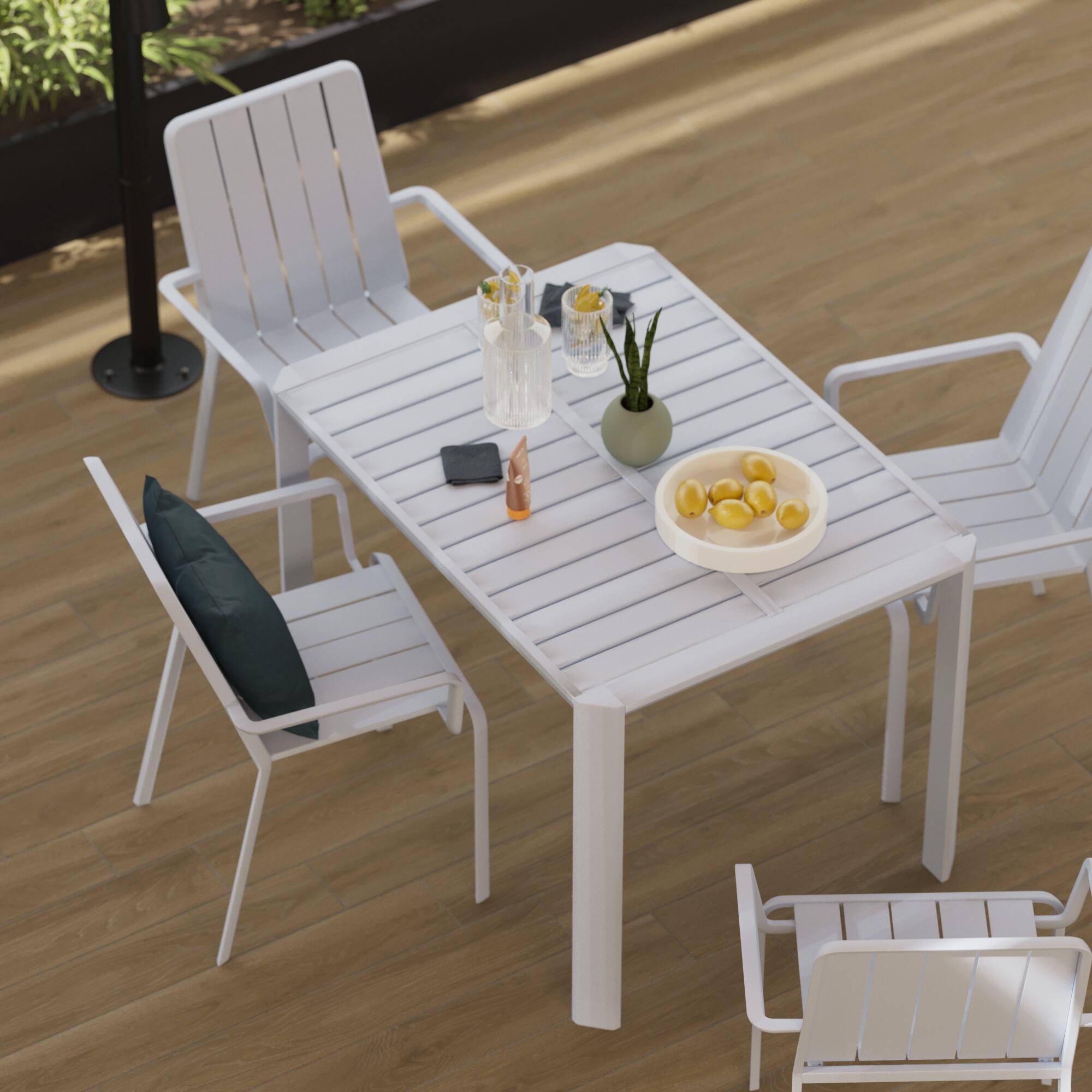 Sedia da giardino con braccioli Idaho NATERIAL, struttura e seduta in alluminio grigio - 5