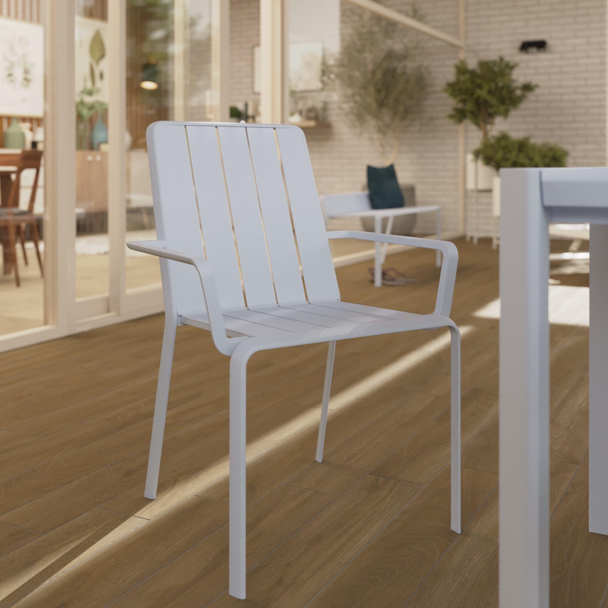 Sedia da giardino con braccioli Idaho NATERIAL, struttura e seduta in alluminio grigio - 4