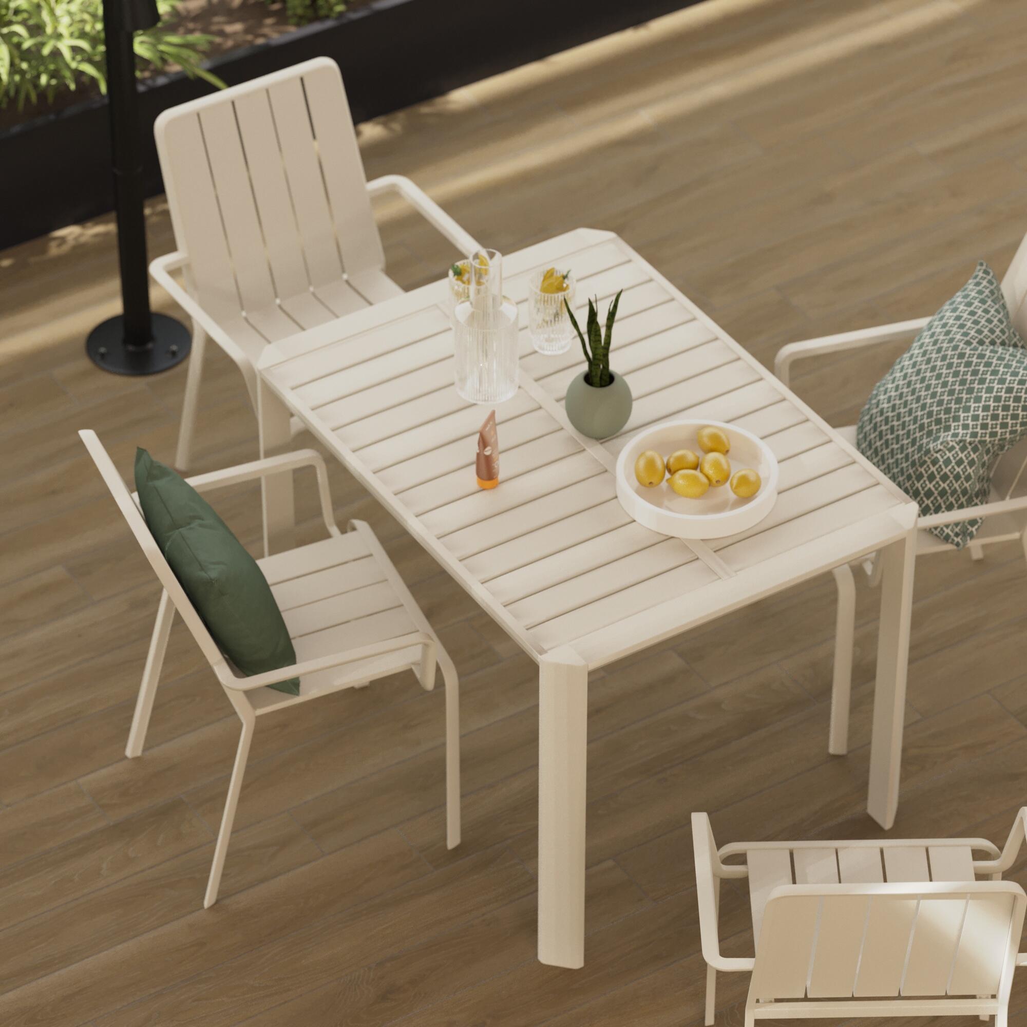 Fauteuil de jardin NATERIAL en aluminium beige V2 - 3