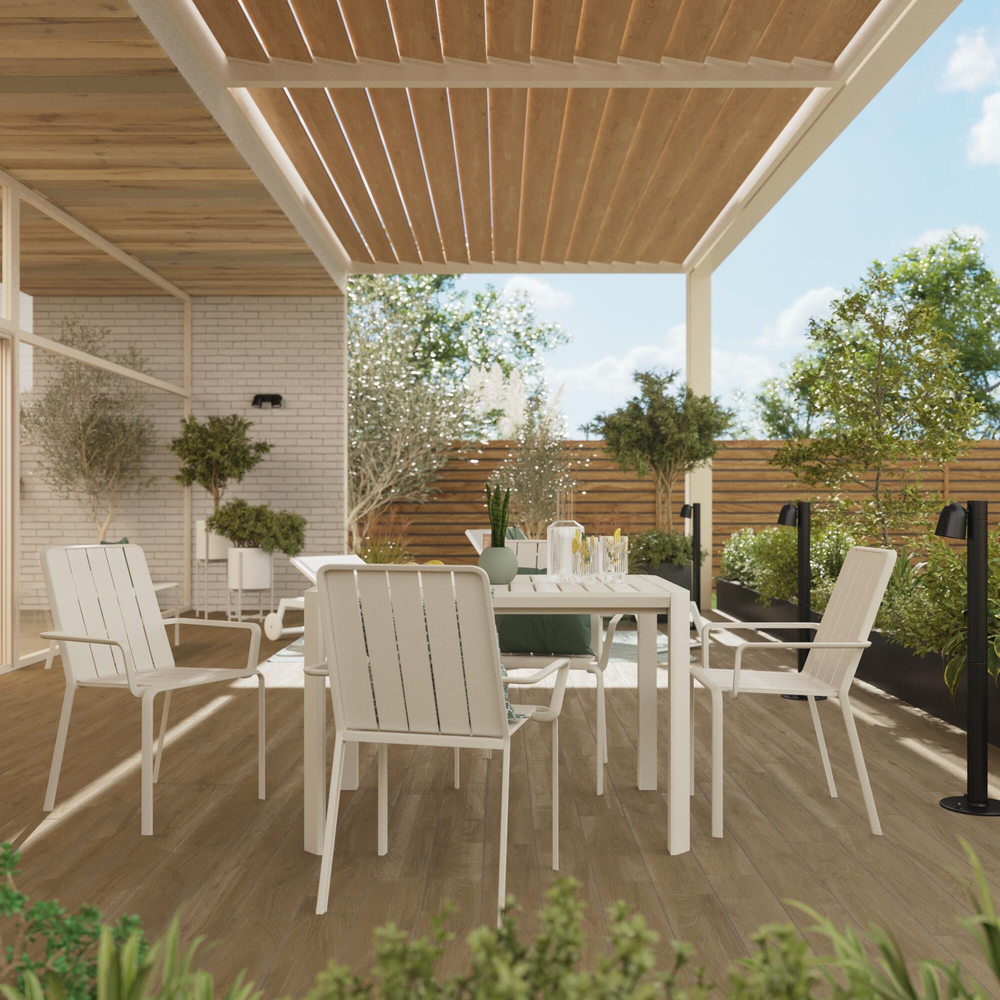 Fauteuil de jardin NATERIAL en aluminium beige V2 - 4