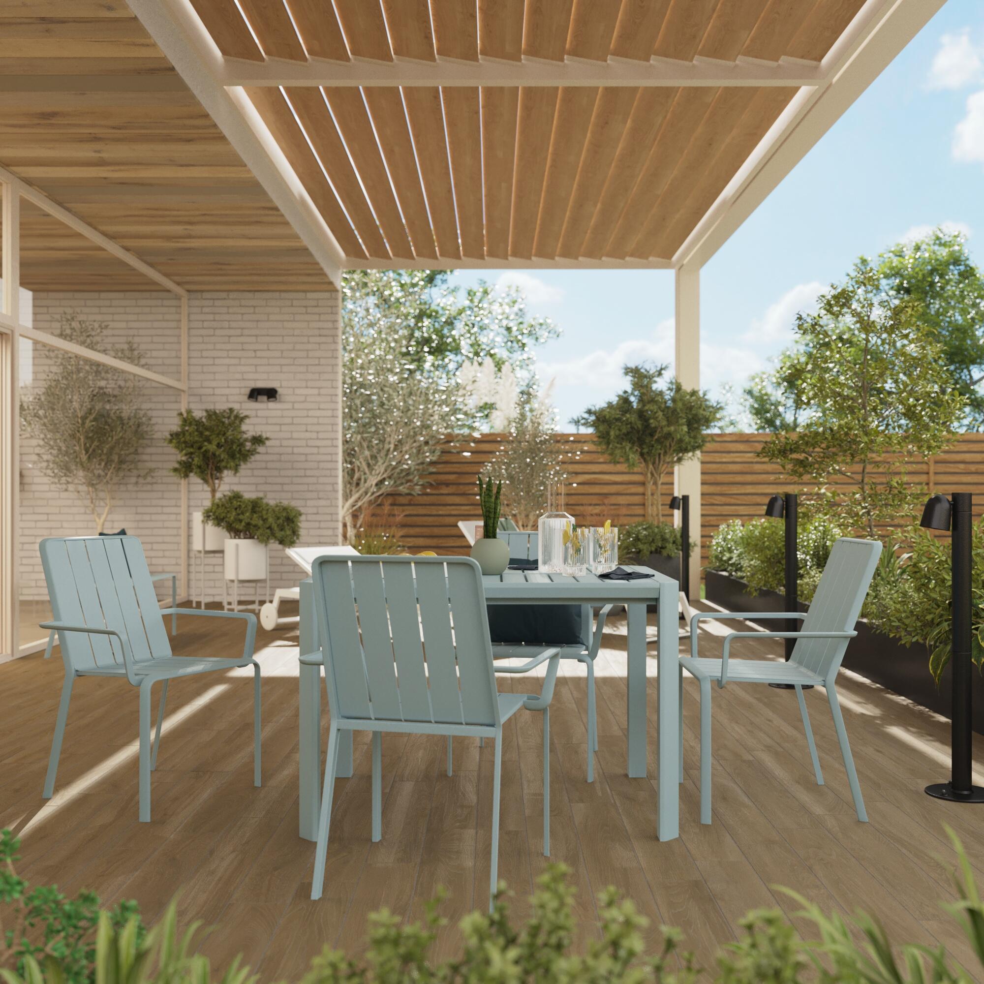 Fauteuil de jardin NATERIAL en aluminium bleu - 4