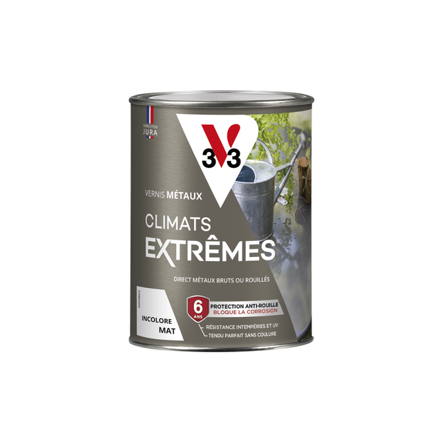 Vernis Métaux extérieur climats extrêmes® V33, incolore mat 0.25 l