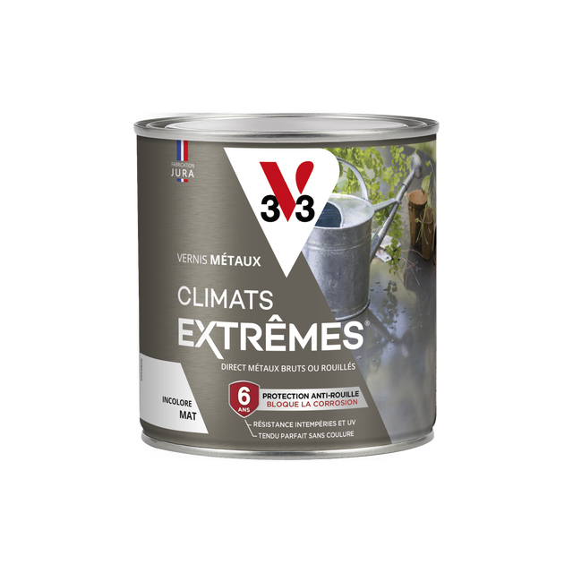 Vernis Métaux extérieur climats extrêmes® V33, incolore mat 0.5 l