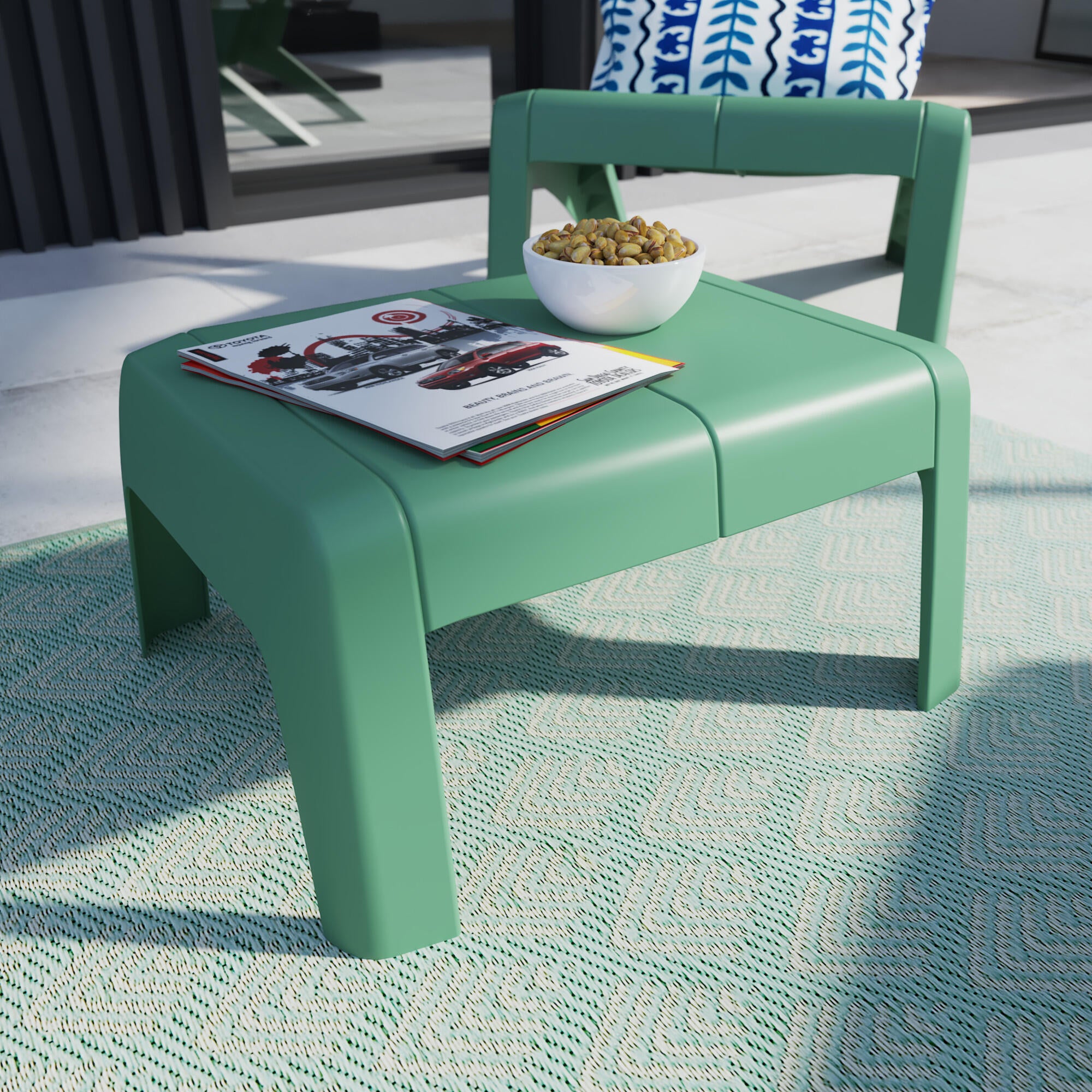 Mesa auxiliar de jardín naterial halios verde