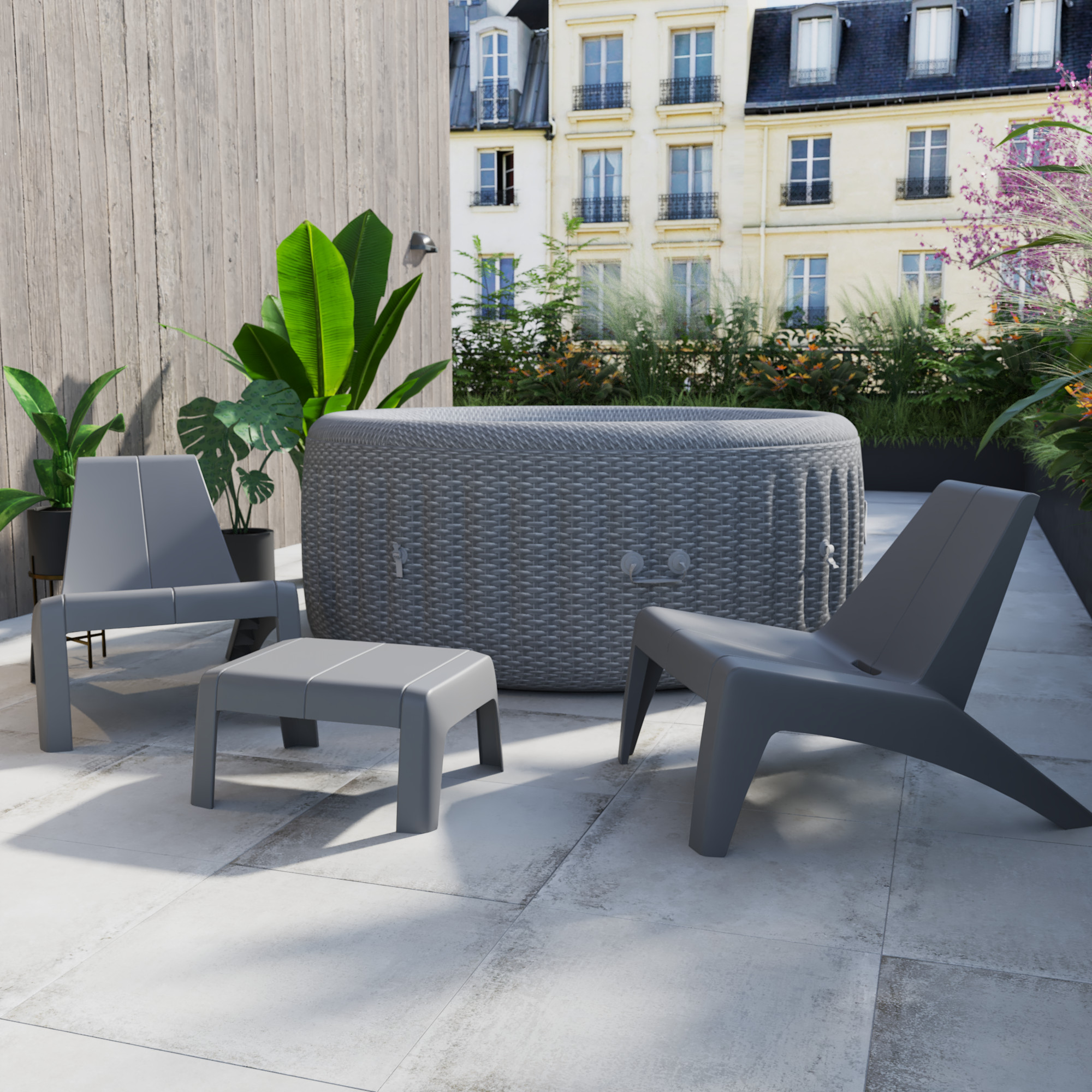 Cadeira de jardim relax cinzento Halius Naterial - 3