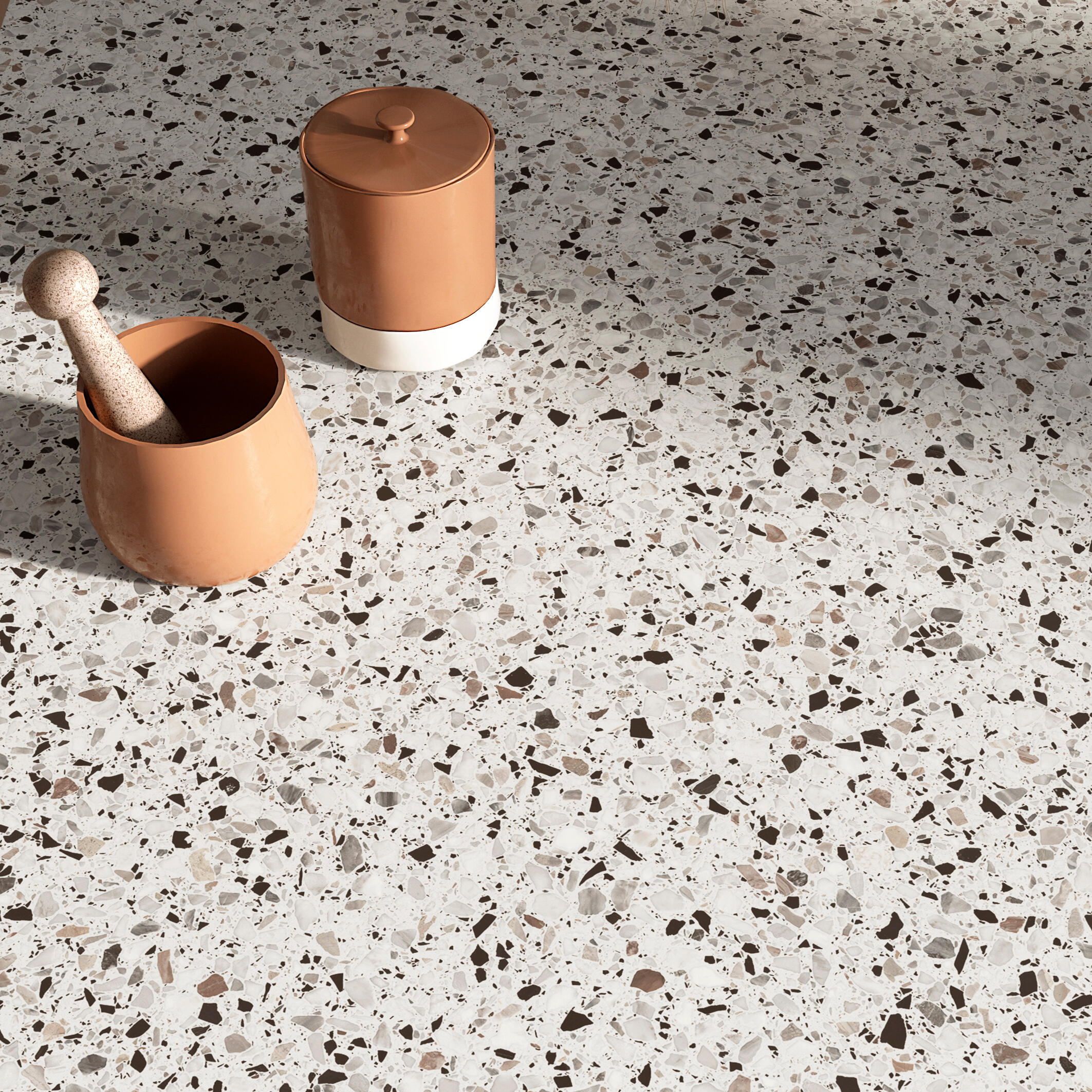 Crédence stratifié réversible Terrazzo pietra/Bois brûlé L.300 xH.64 x Ep.0.9 cm - 8